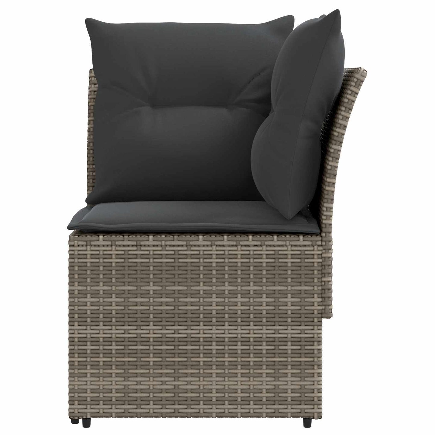 Gartenarmsessel mit Ecksofa 2 Stück Grau und Dunkelgrau