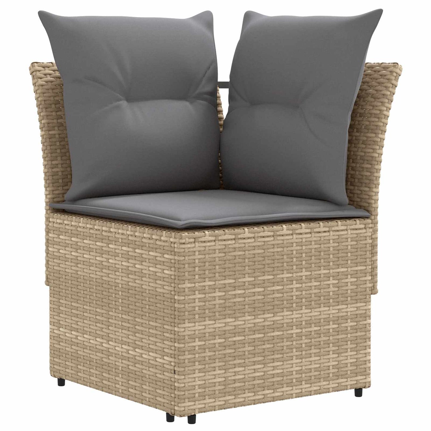 Gartenarmsessel mit Ecksofa 2 Stück Beige und Hellgrau