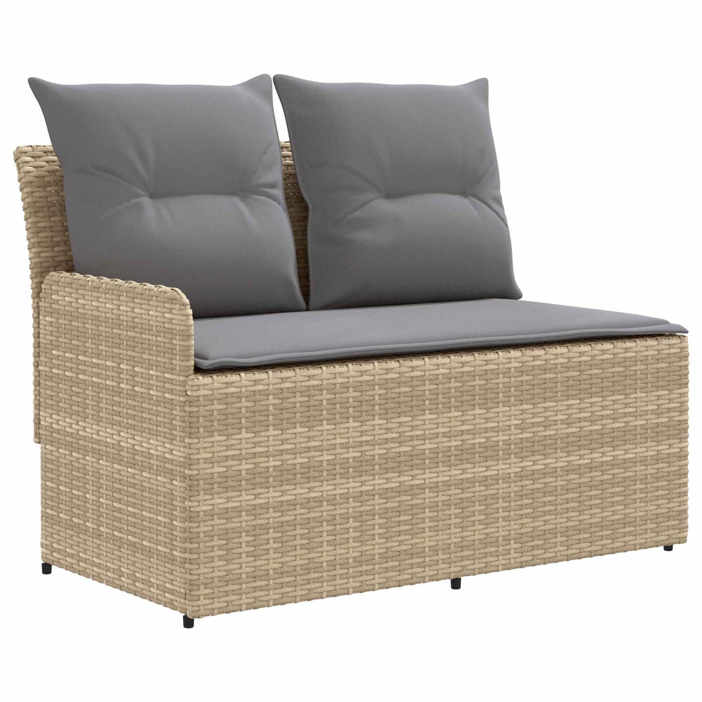 Gartenarmsessel mit Ecksofa 2 Stück Beige und Hellgrau