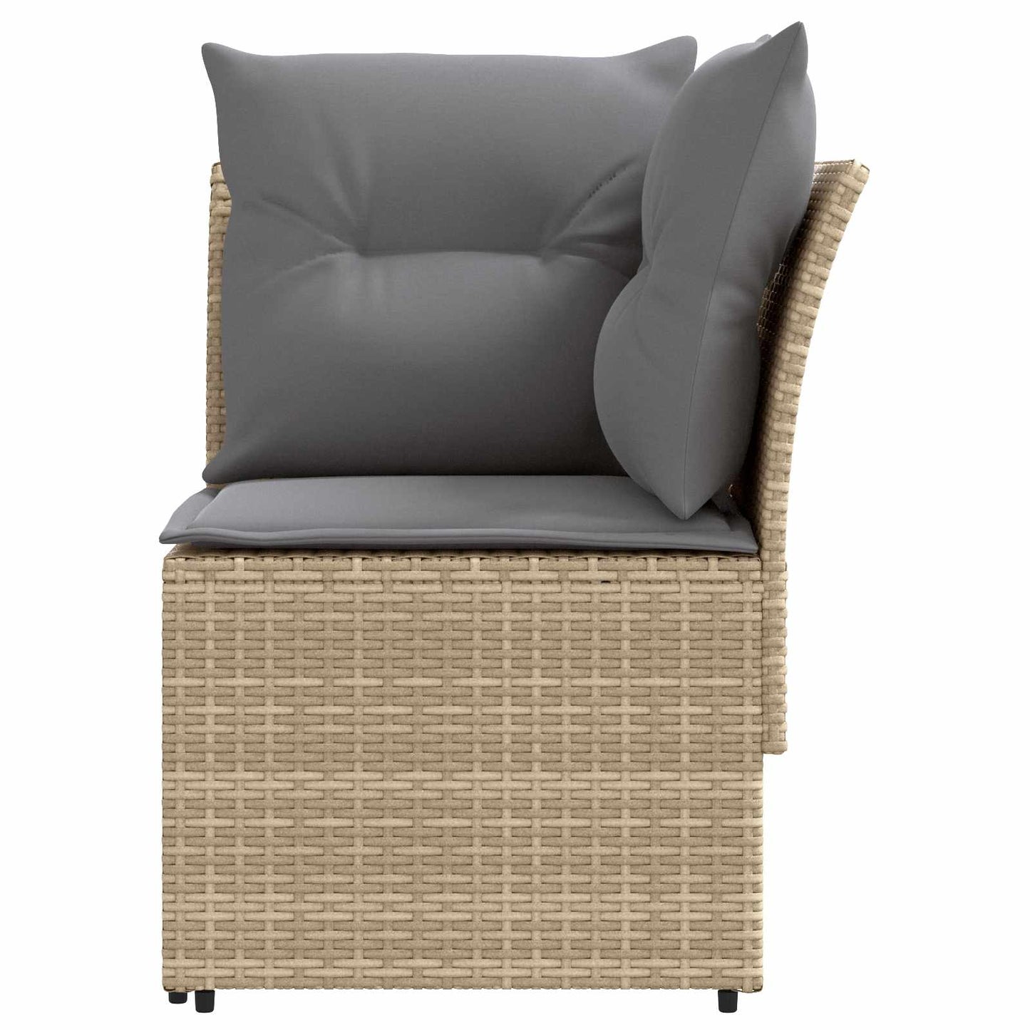 Gartenarmsessel mit Ecksofa 2 Stück Beige und Hellgrau