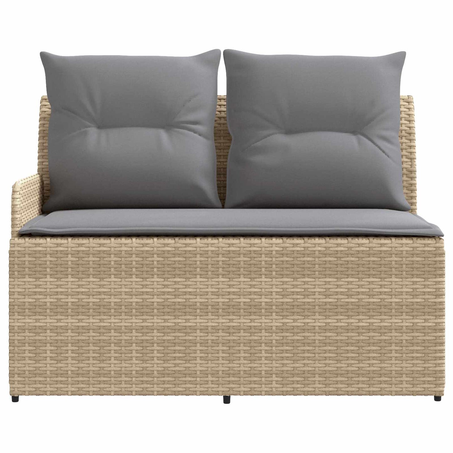 Gartenarmsessel mit Ecksofa 2 Stück Beige und Hellgrau