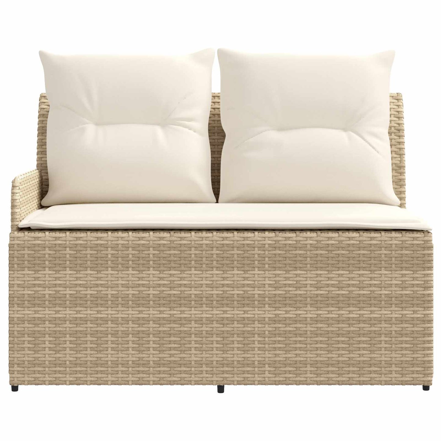 Gartenarmsessel mit Ecksofa 2 Stück Beige und Creme PE-Rattan