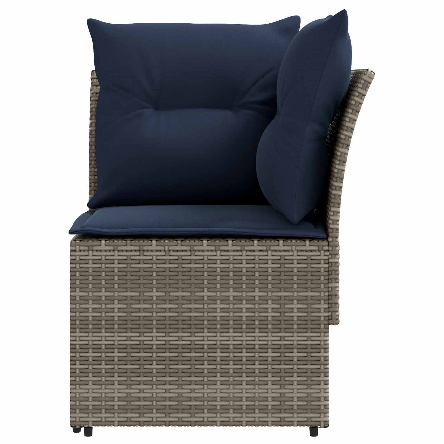 Gartenarmsessel mit Ecksofa 2 Stück Grau und Marineblau
