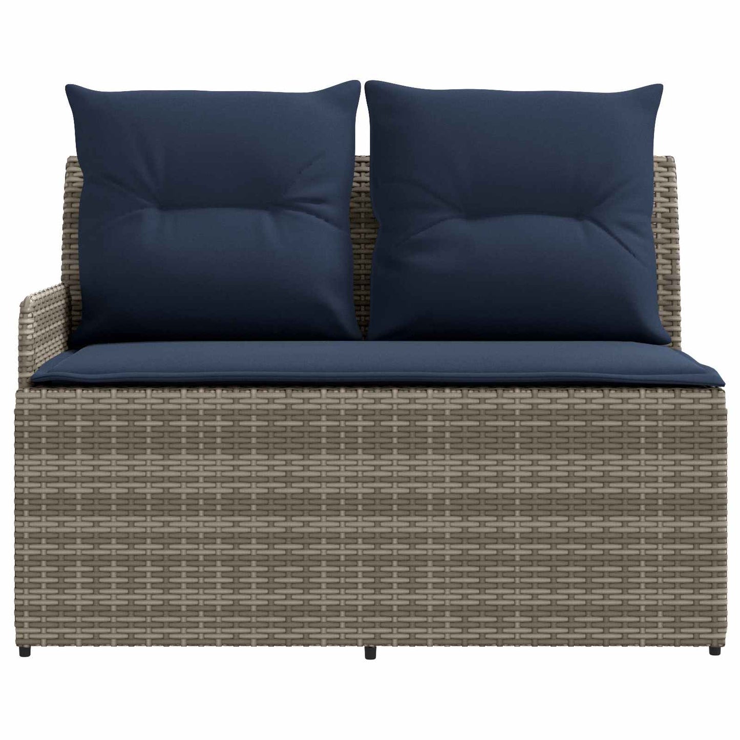 Gartenarmsessel mit Ecksofa 2 Stück Grau und Marineblau