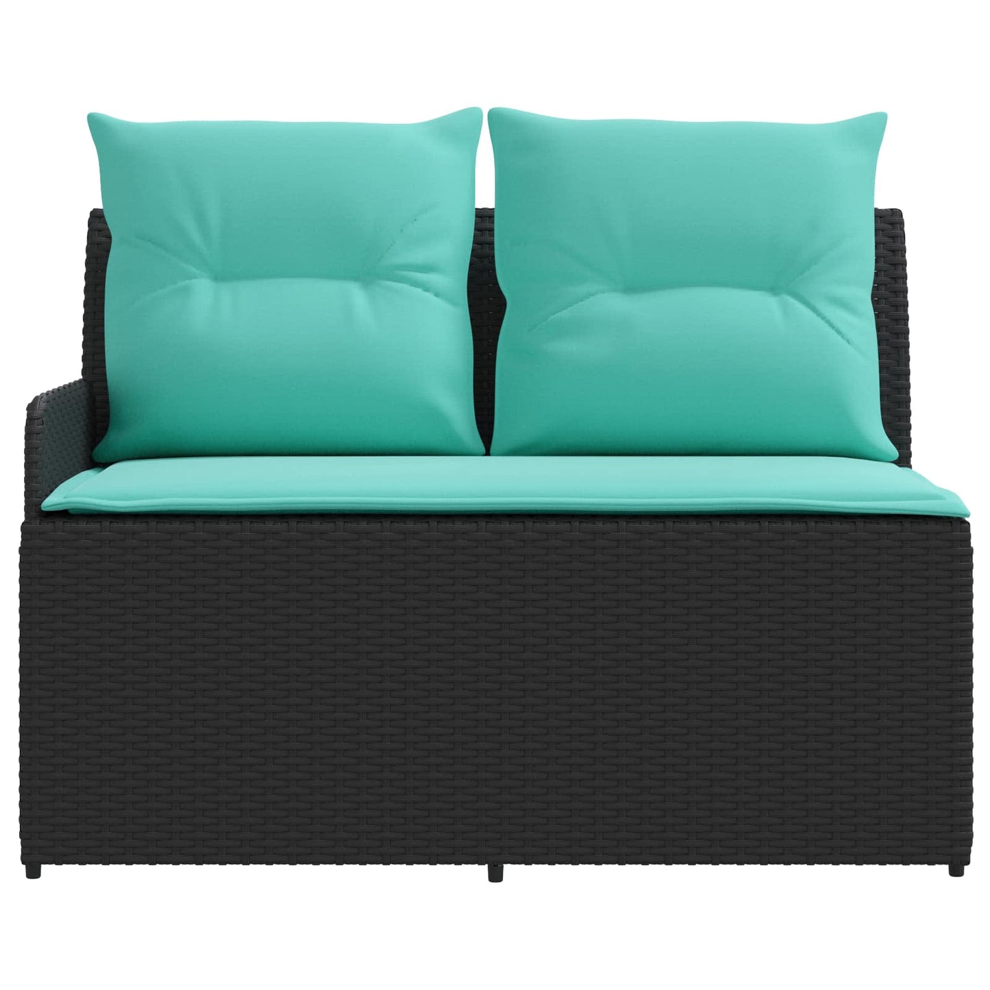 Gartenarmsessel mit Ecksofa 2 Stück Schwarz und Türkis