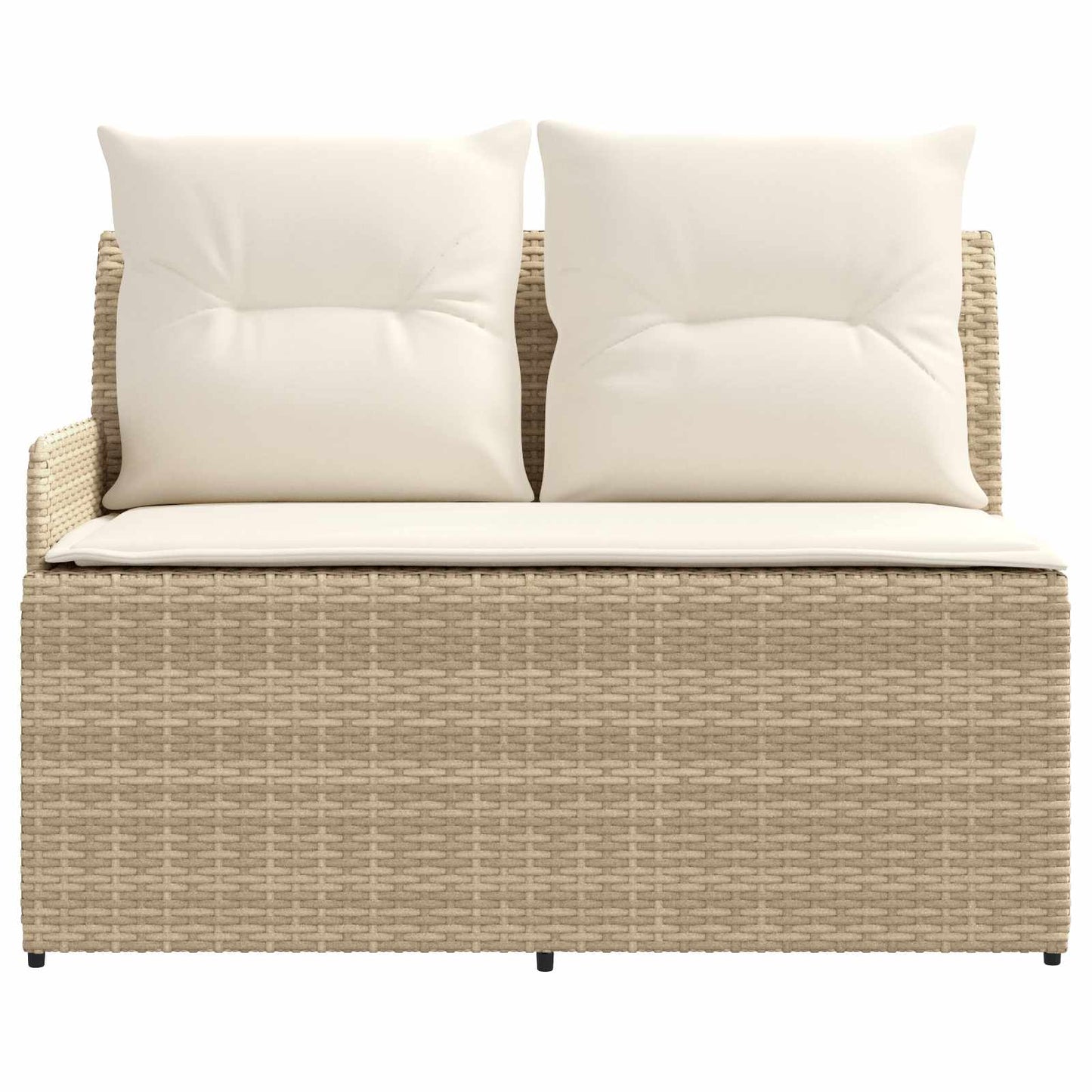 Garten Armlehnen Sofa mit Klapptisch 2 Stück Beige und Creme