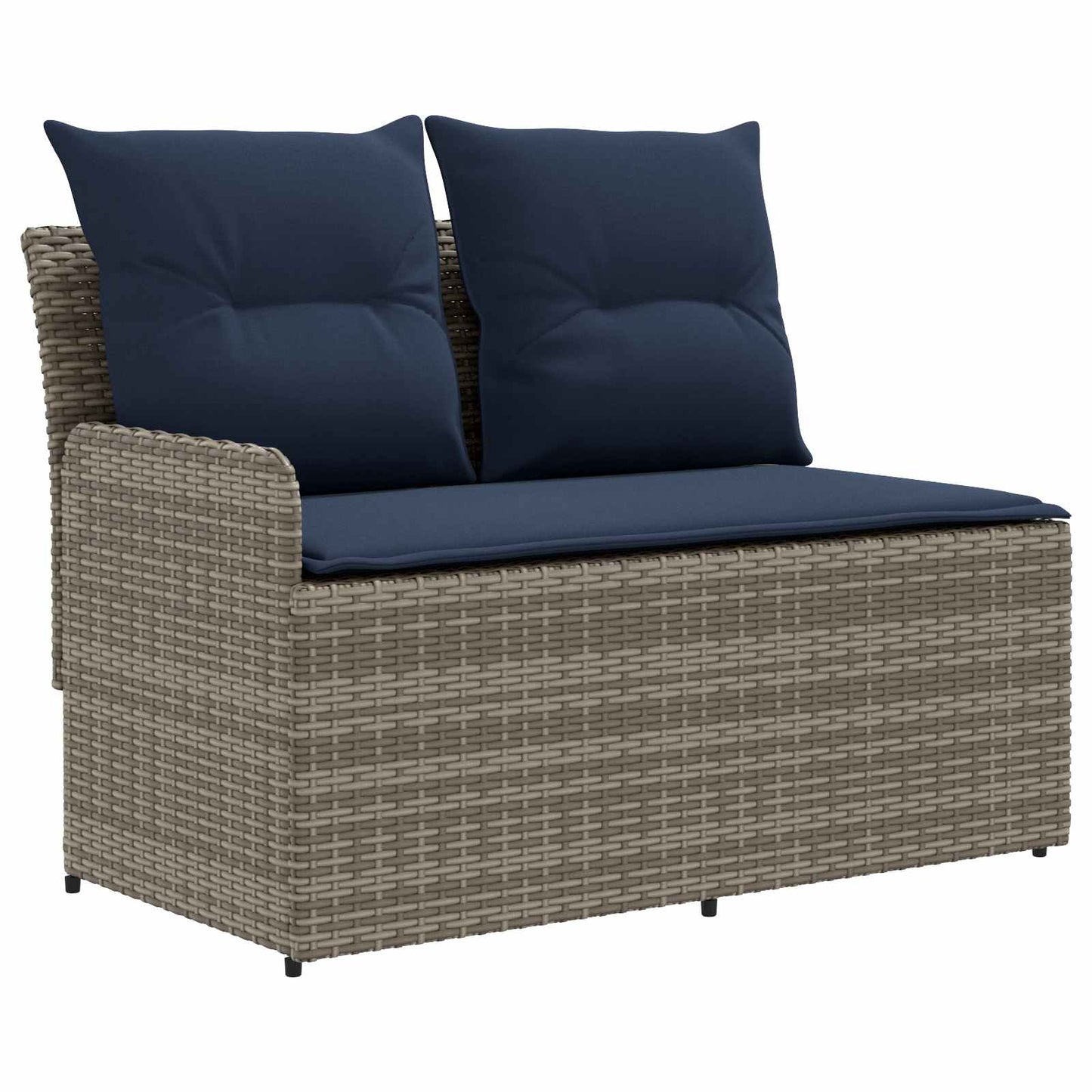 Garten Armlehnen Sofa mit Klapptisch 2 Stück PE-Rattan