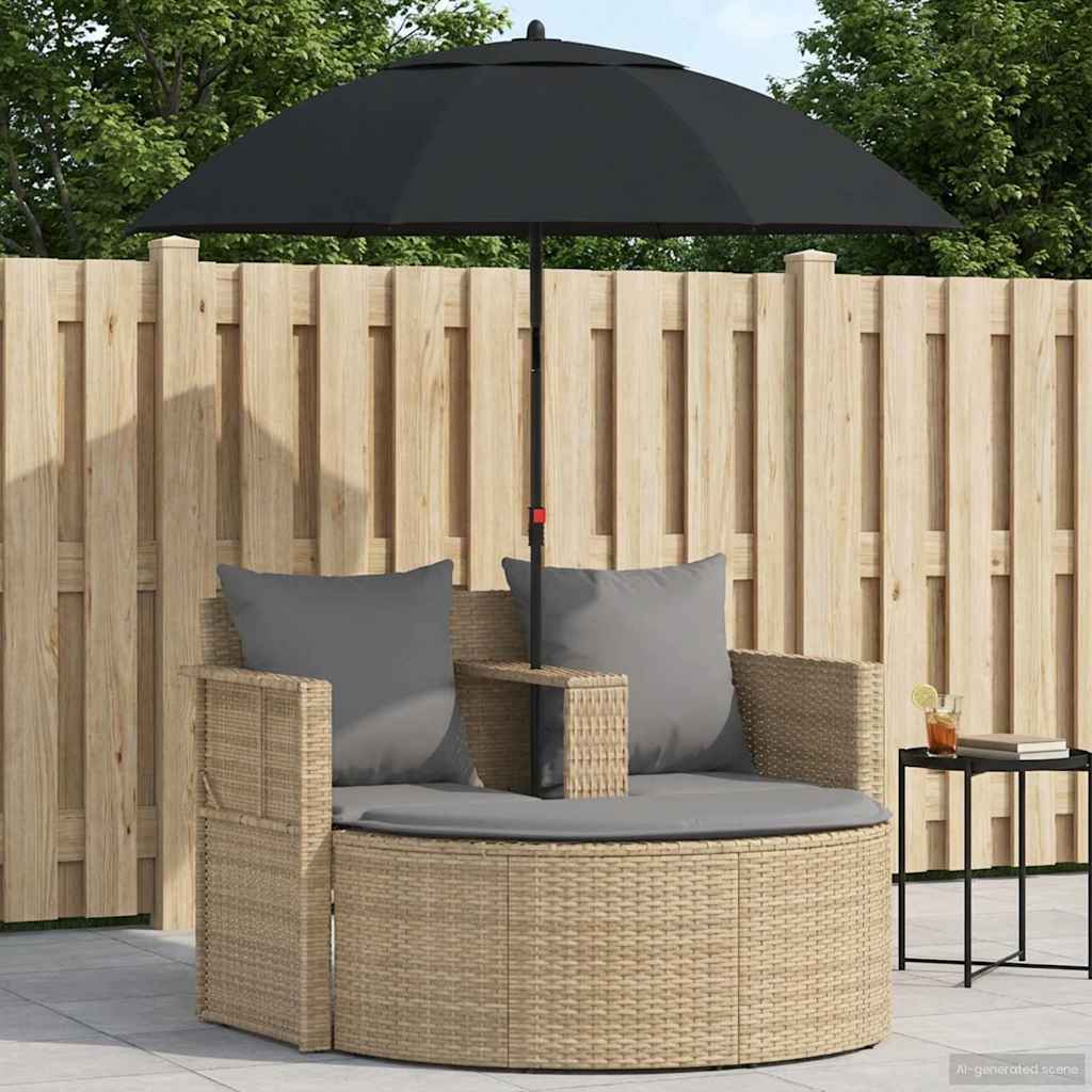 Garten-Sofa mit Kissen 8 pcs Beige und Hellgrau Poly-Rattan