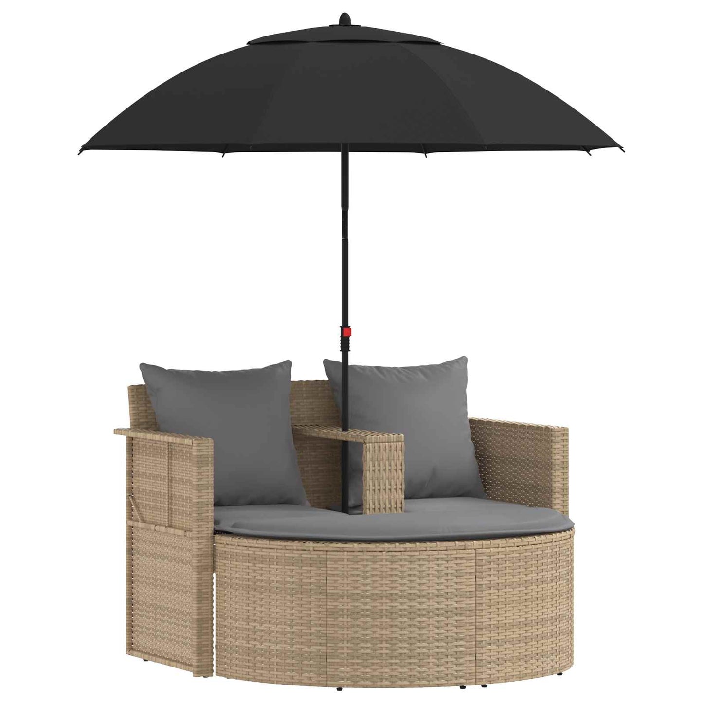 Garten-Sofa mit Kissen 8 pcs Beige und Hellgrau Poly-Rattan