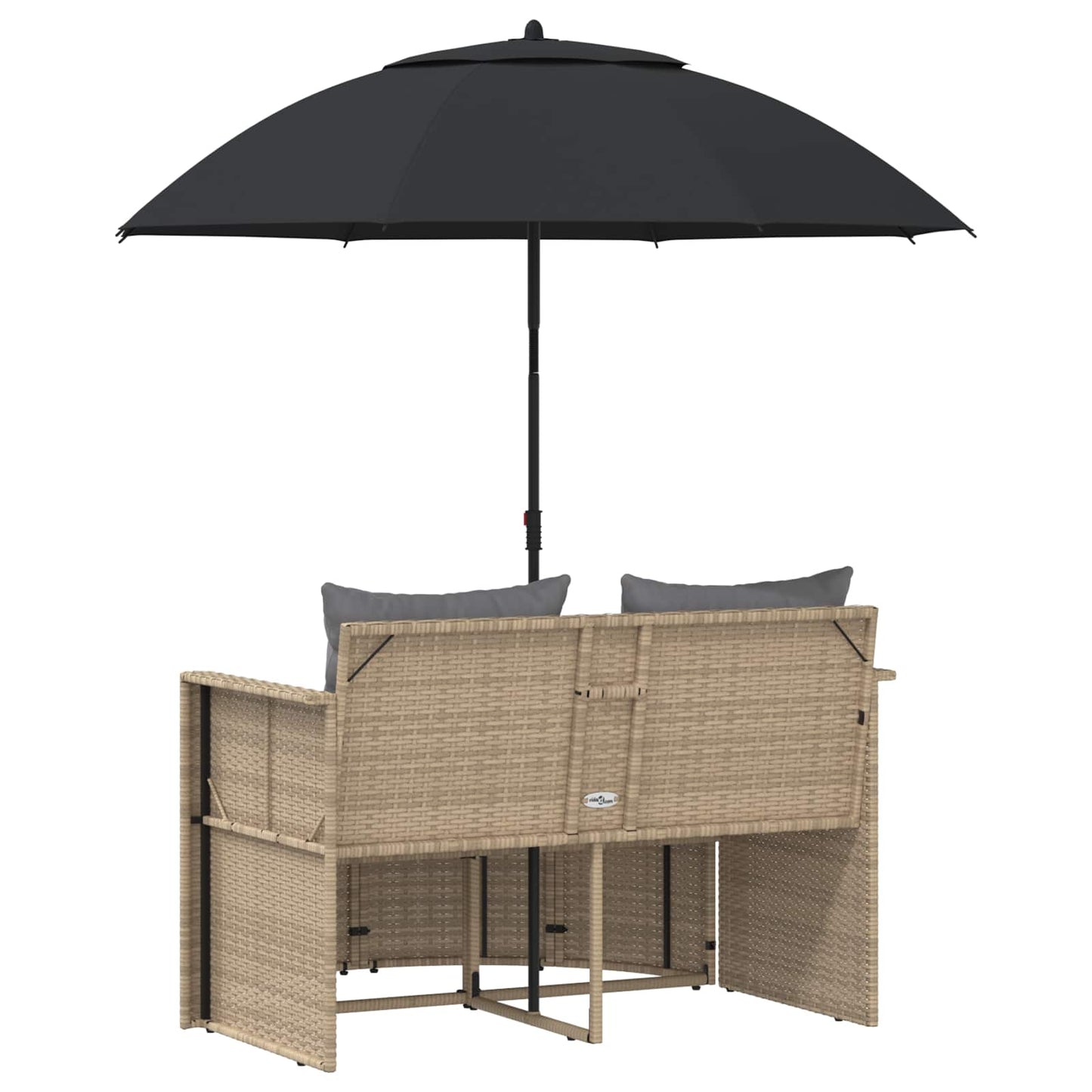 Garten-Sofa mit Kissen 8 pcs Beige und Hellgrau Poly-Rattan