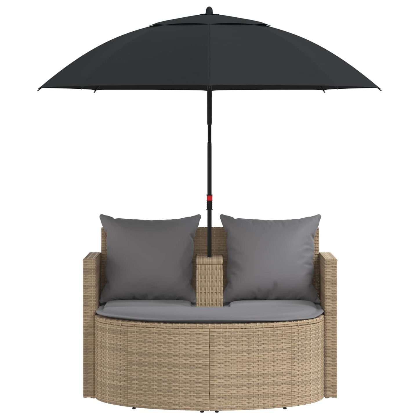 Garten-Sofa mit Kissen 8 pcs Beige und Hellgrau Poly-Rattan