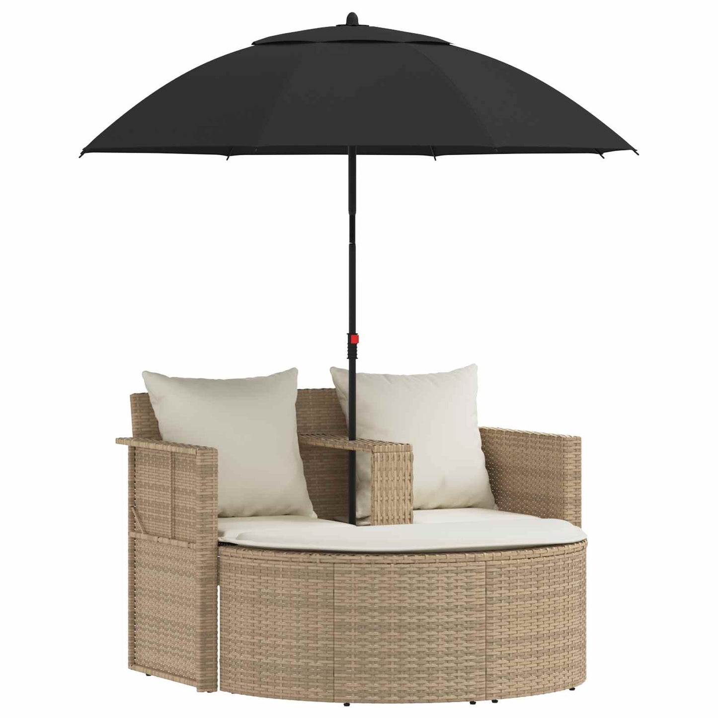 Garten-Sofa mit Kissen 8 pcs Beige und Cremeweiß Poly-Rattan