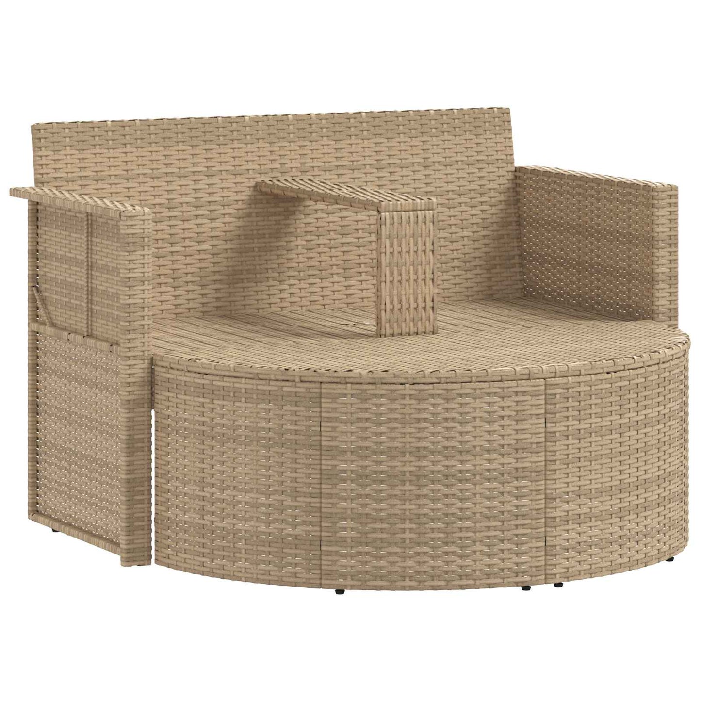 Garten-Sofa mit Kissen 8 pcs Beige und Cremeweiß Poly-Rattan