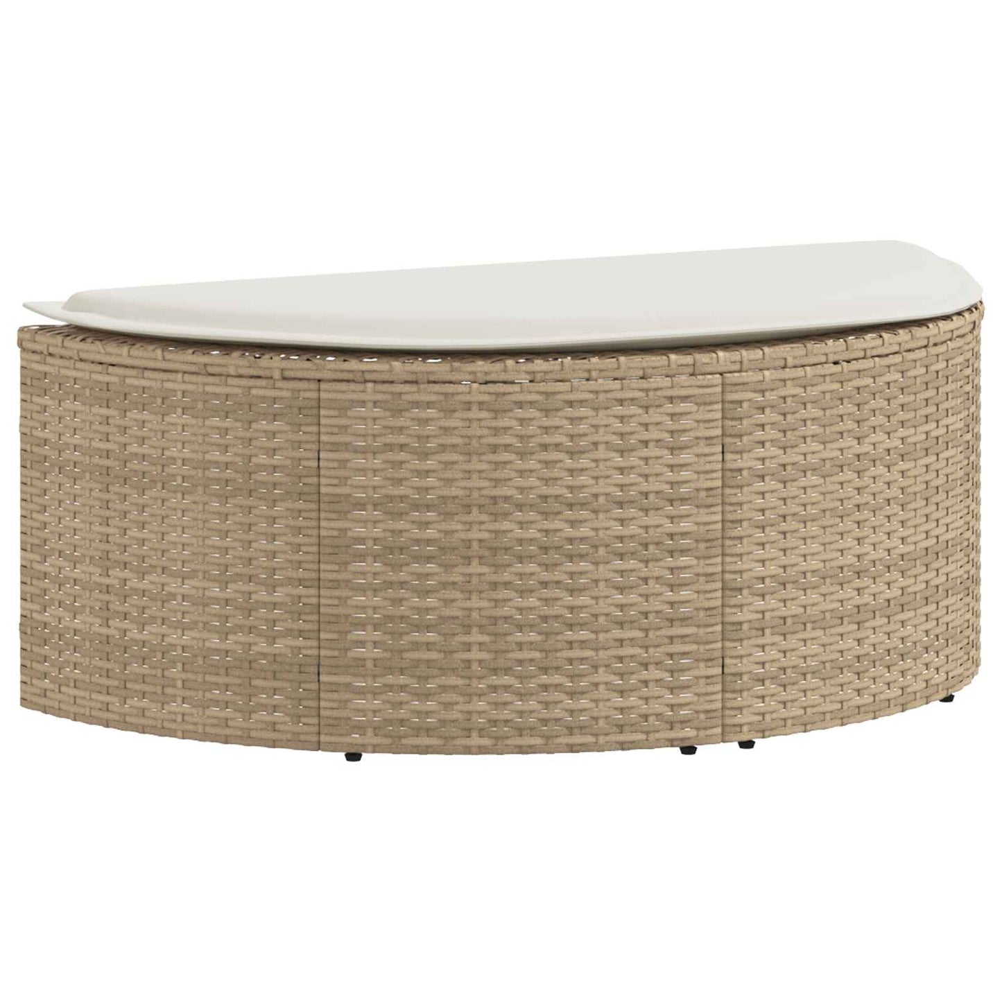 Garten-Sofa mit Kissen 8 pcs Beige und Cremeweiß Poly-Rattan