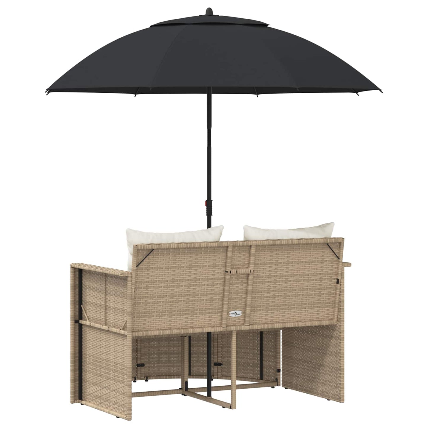 Garten-Sofa mit Kissen 8 pcs Beige und Cremeweiß Poly-Rattan