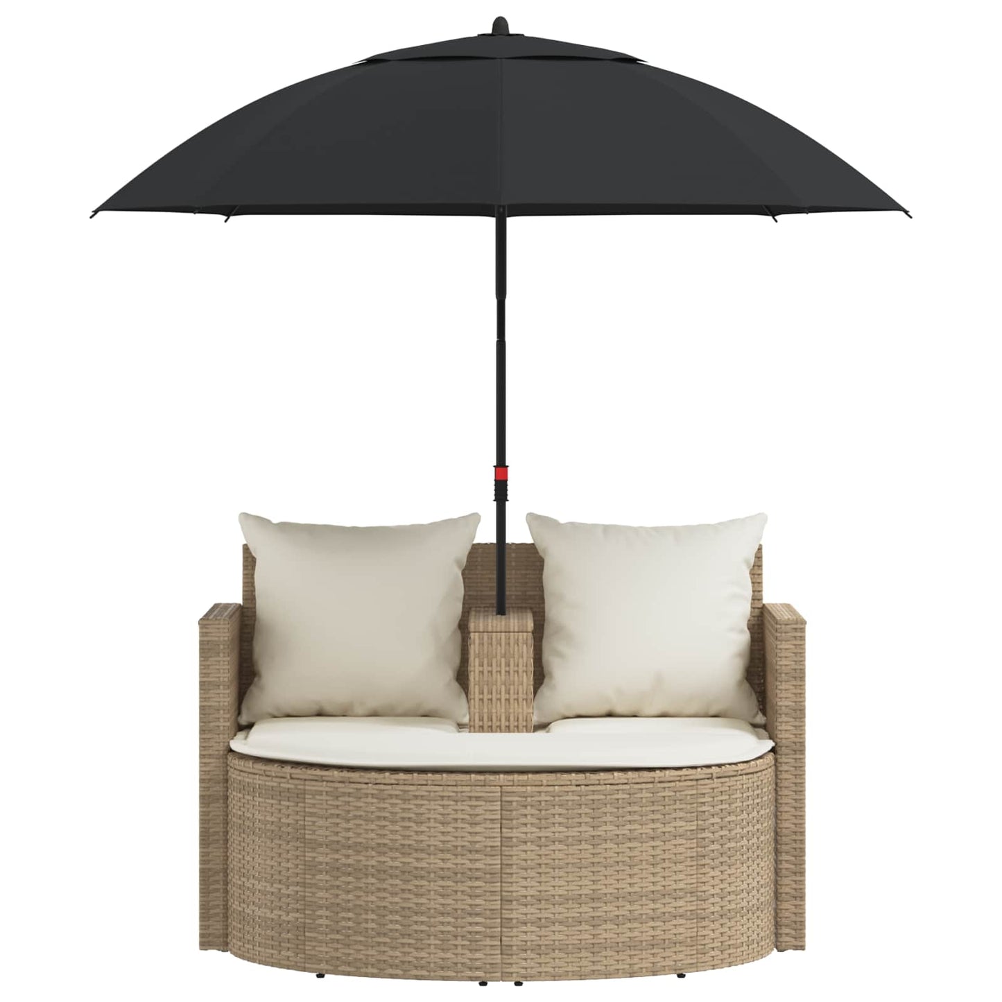 Garten-Sofa mit Kissen 8 pcs Beige und Cremeweiß Poly-Rattan