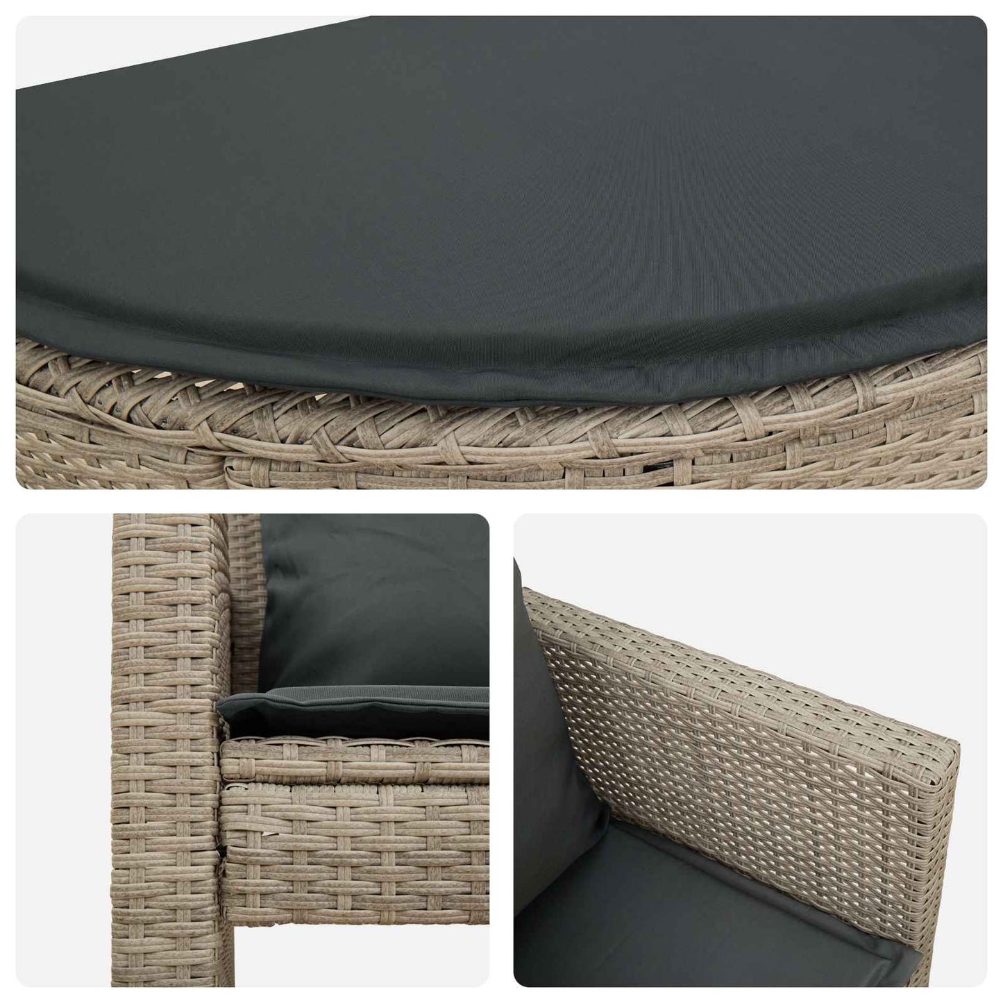 Garten-Sofa 8 pcs Hellgrau und Dunkelgrau Poly-Rattan