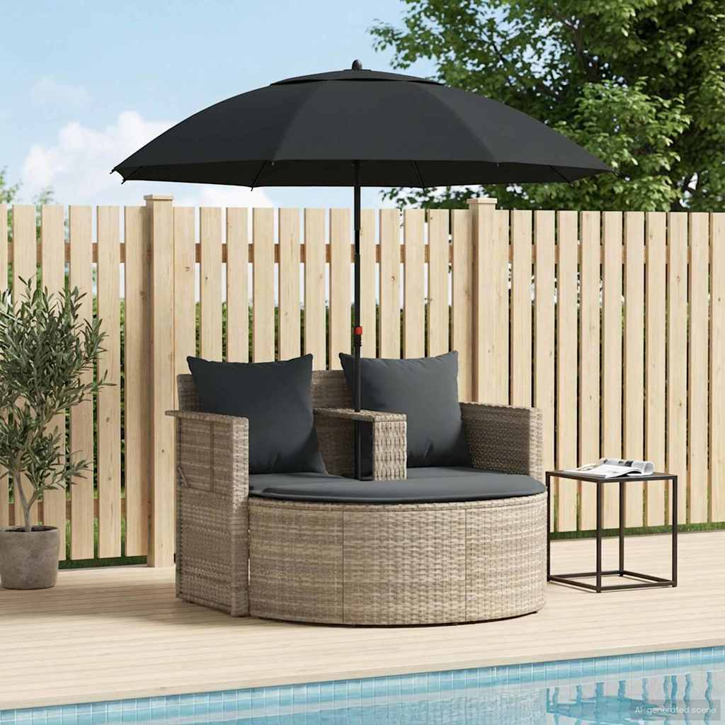Garten-Sofa 8 pcs Hellgrau und Dunkelgrau Poly-Rattan