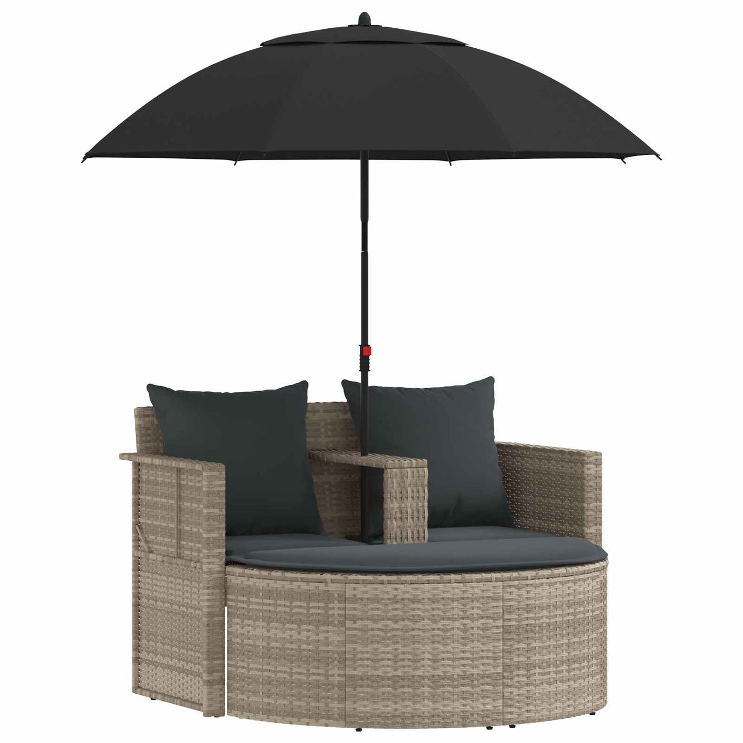Garten-Sofa 8 pcs Hellgrau und Dunkelgrau Poly-Rattan