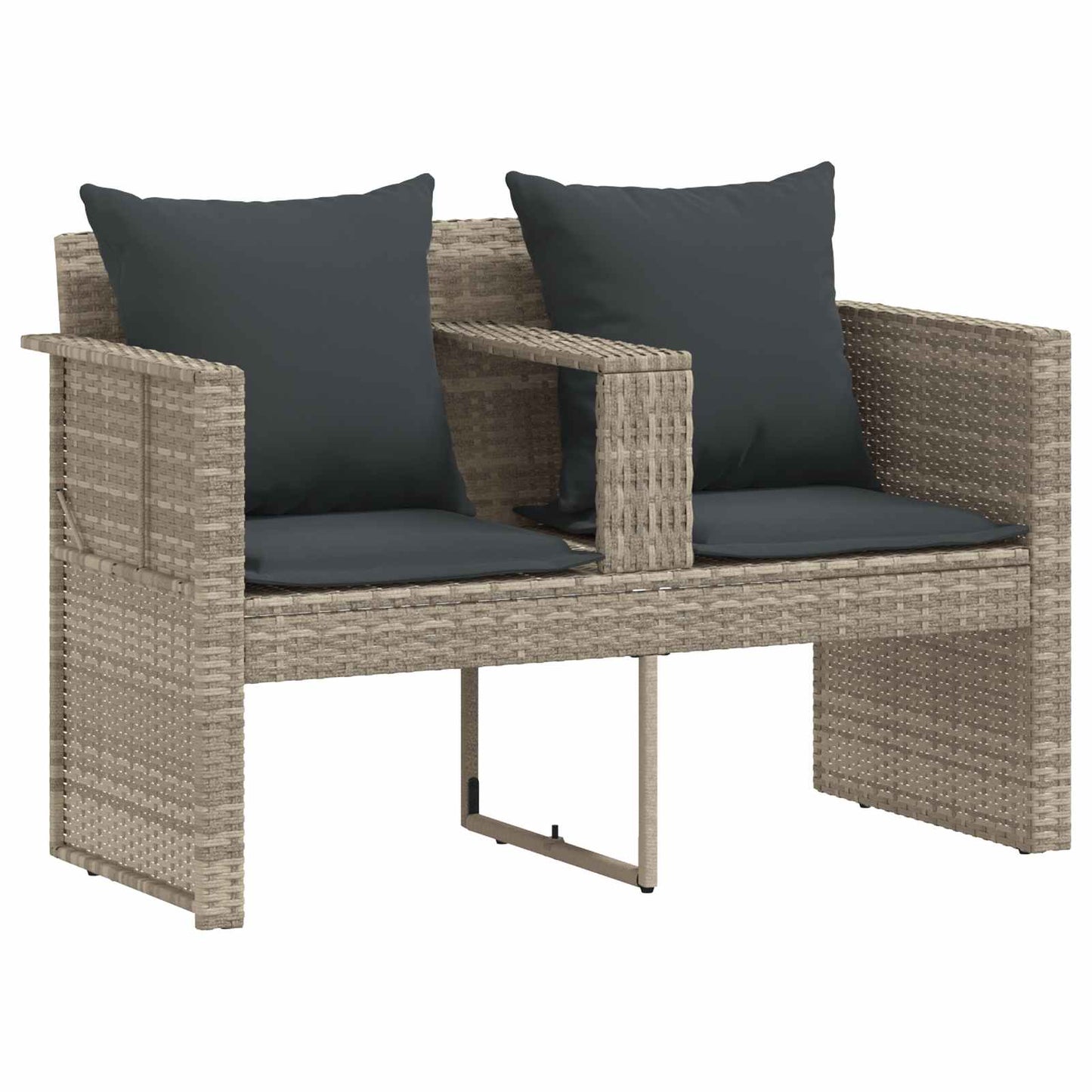 Garten-Sofa 8 pcs Hellgrau und Dunkelgrau Poly-Rattan