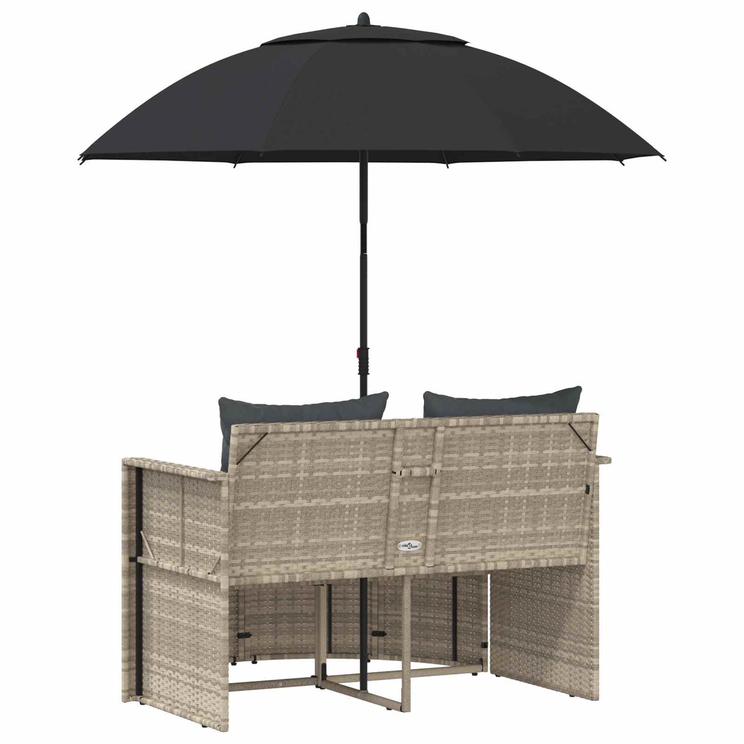 Garten-Sofa 8 pcs Hellgrau und Dunkelgrau Poly-Rattan