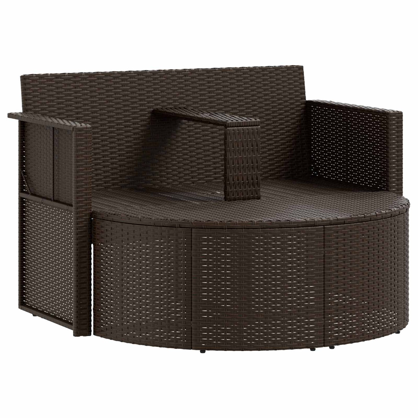 Garten-Sofa Braun und Rot 168 x 168 x 180 cm Polyrattan