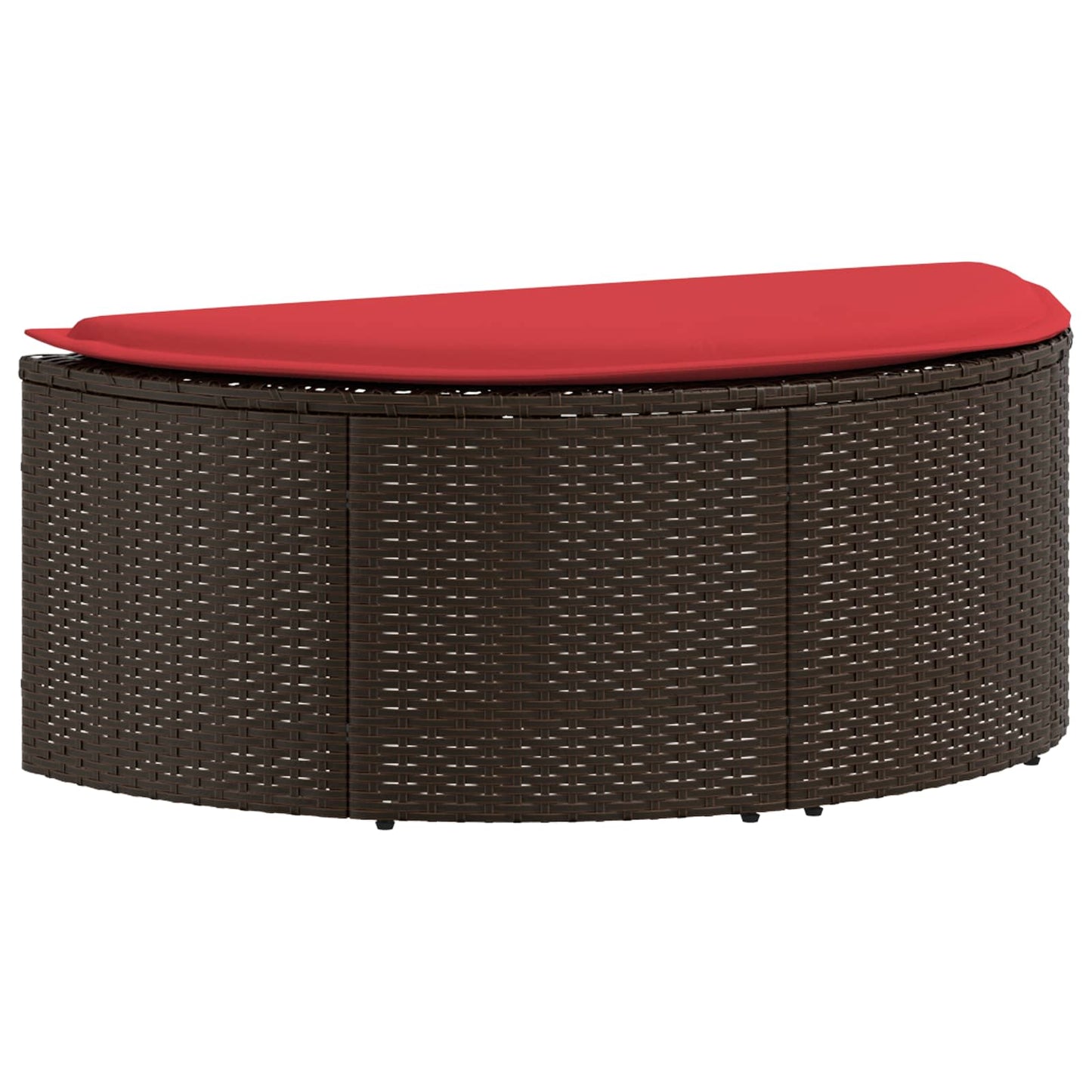 Garten-Sofa Braun und Rot 168 x 168 x 180 cm Polyrattan