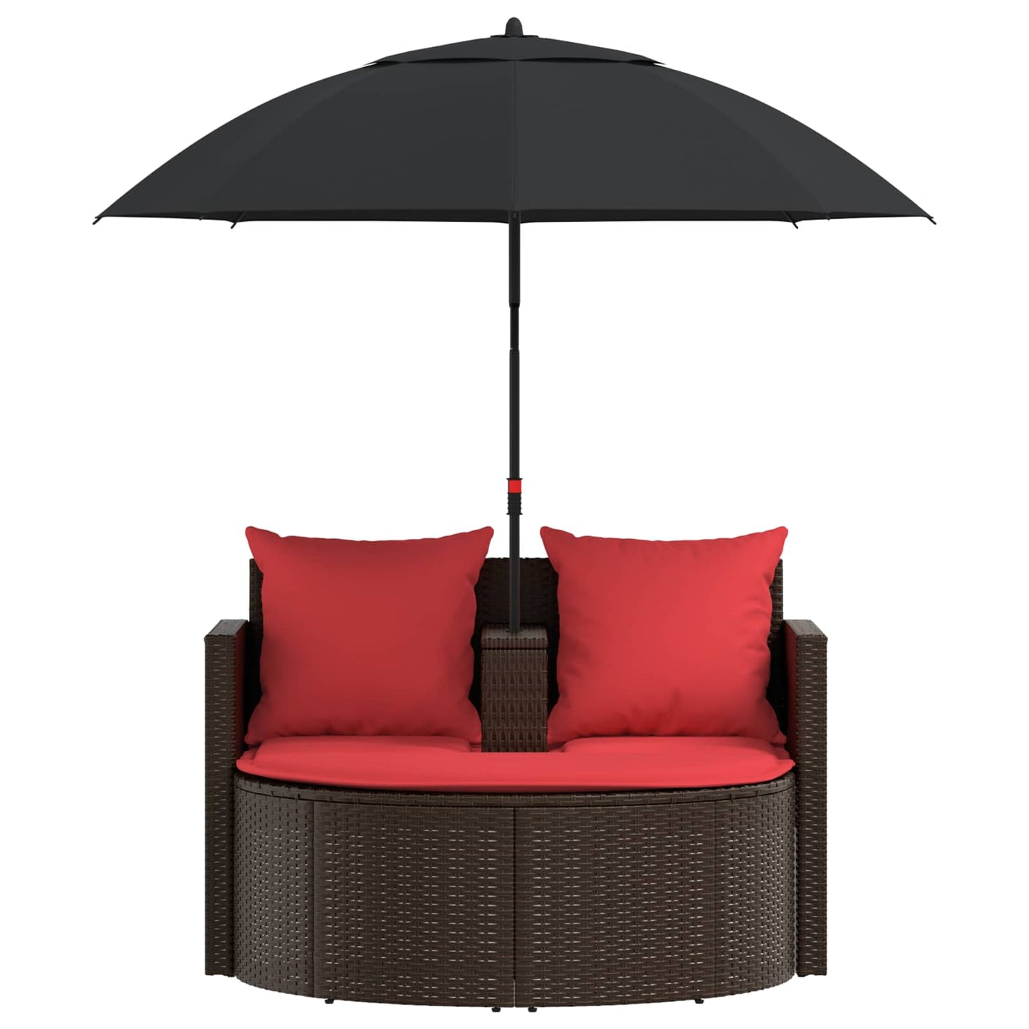 Garten-Sofa Braun und Rot 168 x 168 x 180 cm Polyrattan