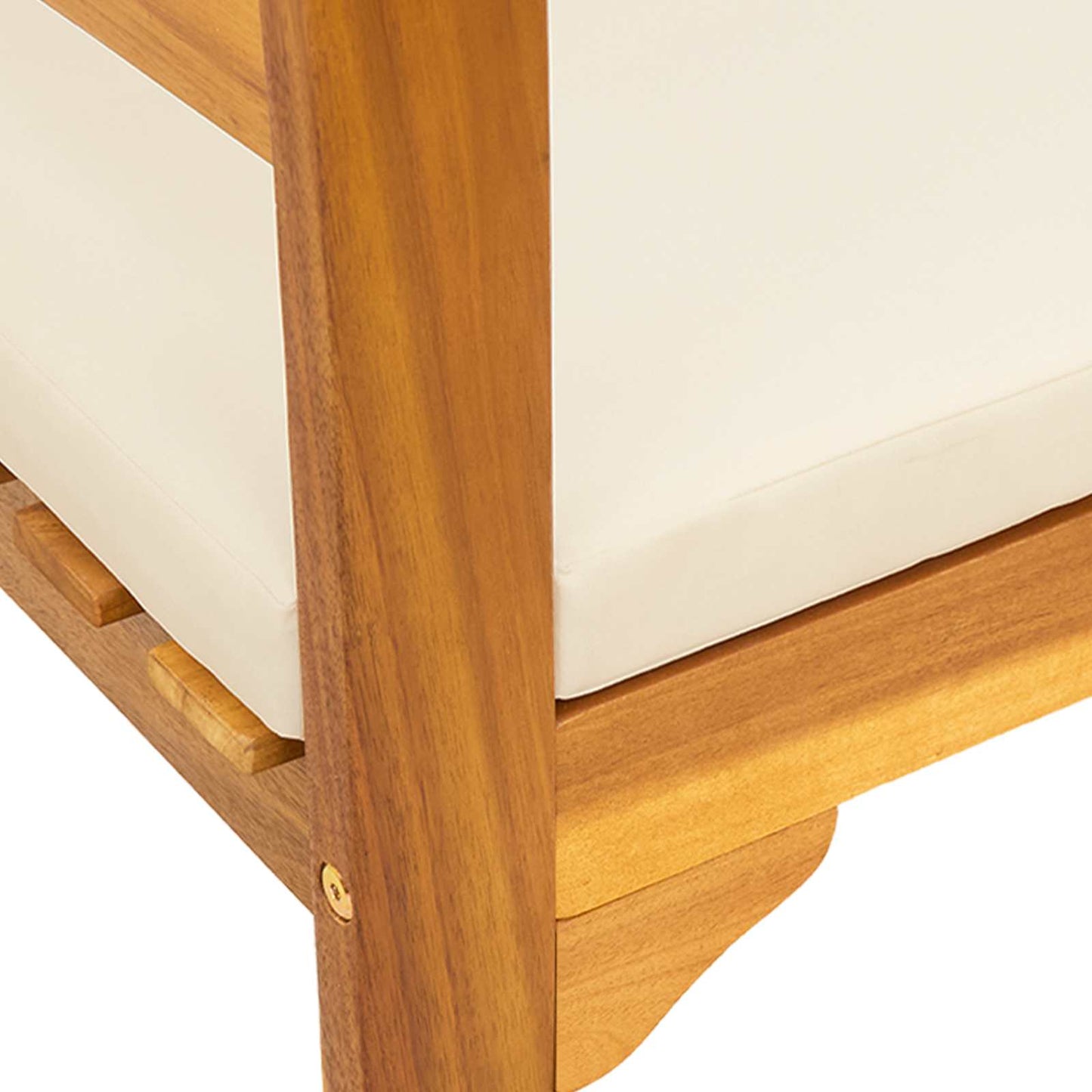 Rosenbank Cremeweiß 114 x 46 x 82,5 cm Massivholz Akazie