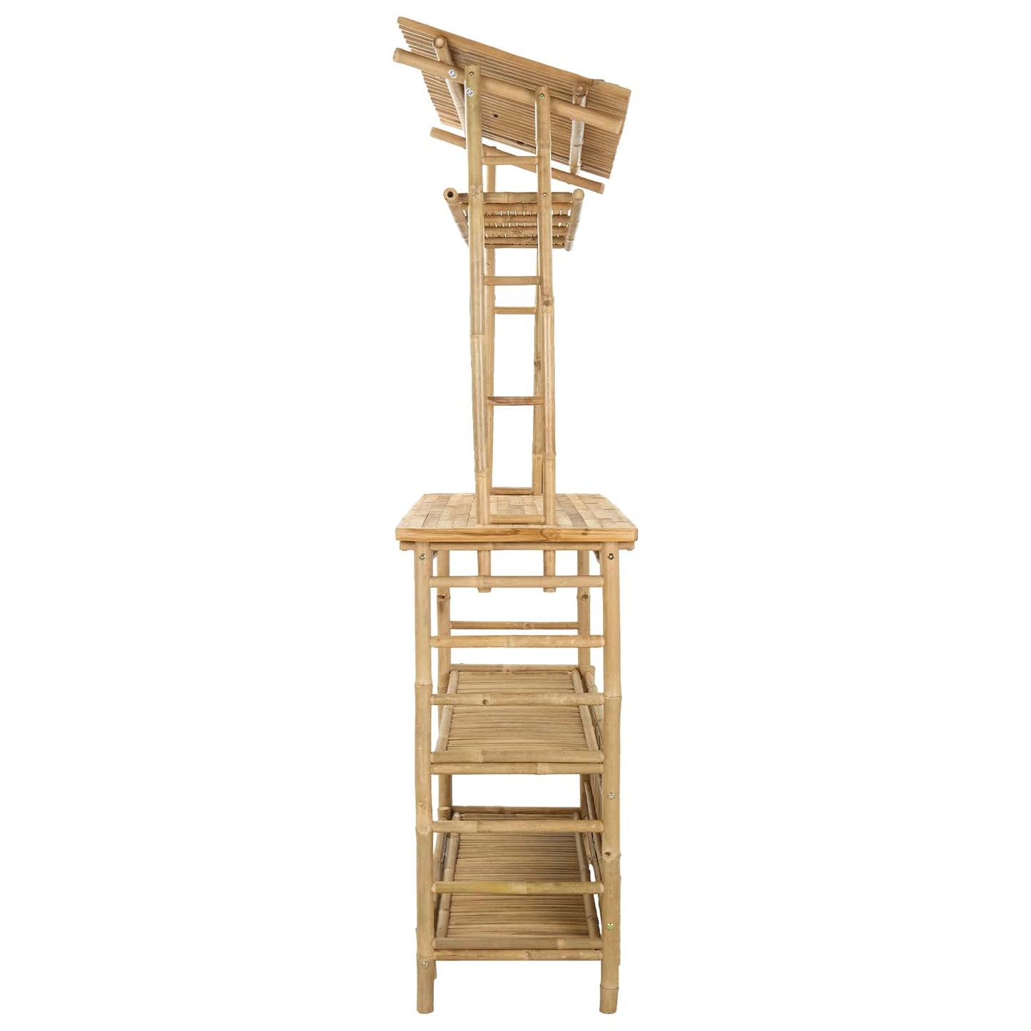 Outdoor Bartisch mit Speicher Natur 110 x 50 x 210 cm Bambus