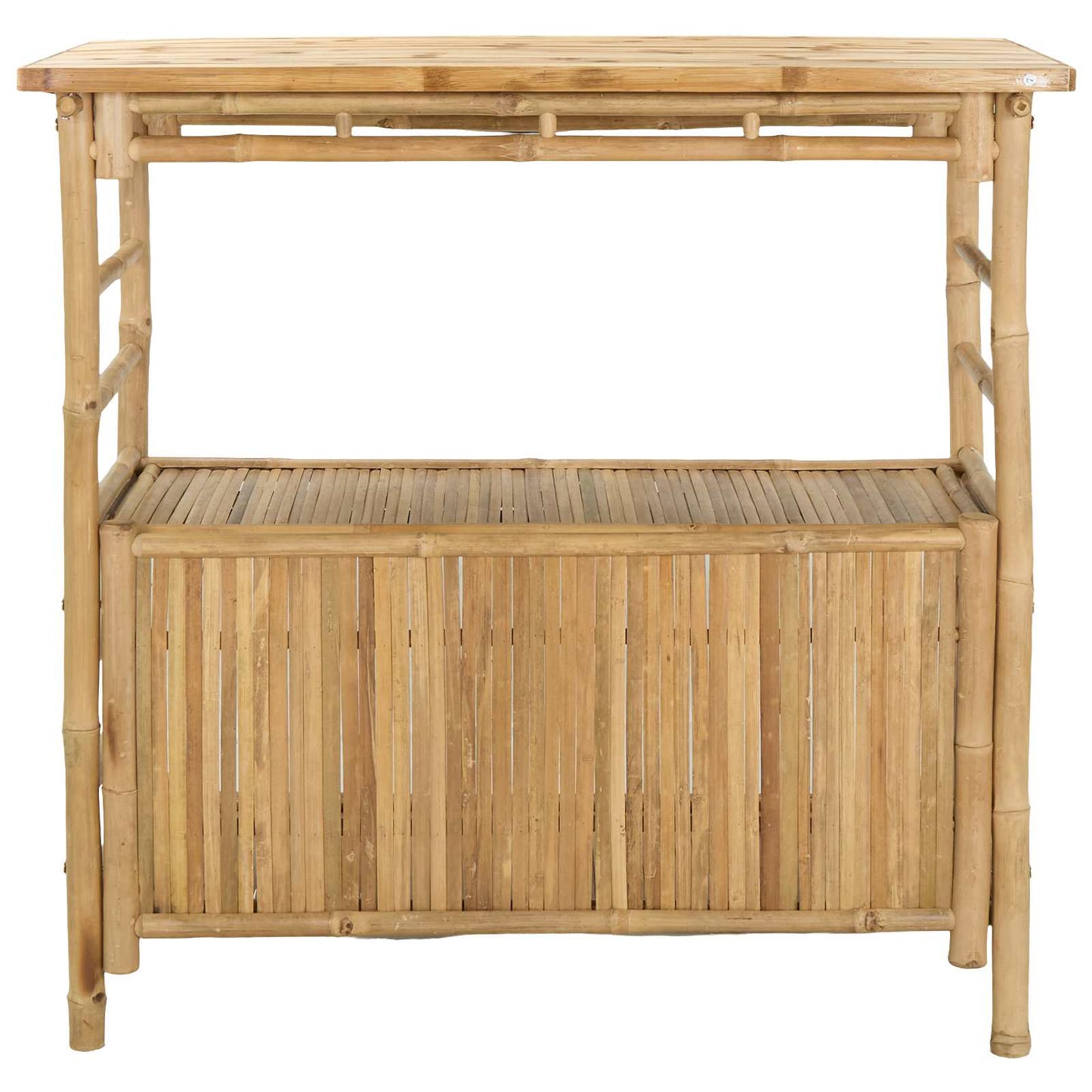 Outdoor Bartisch mit Speicher Natur 110 x 50 x 105 cm Bambus