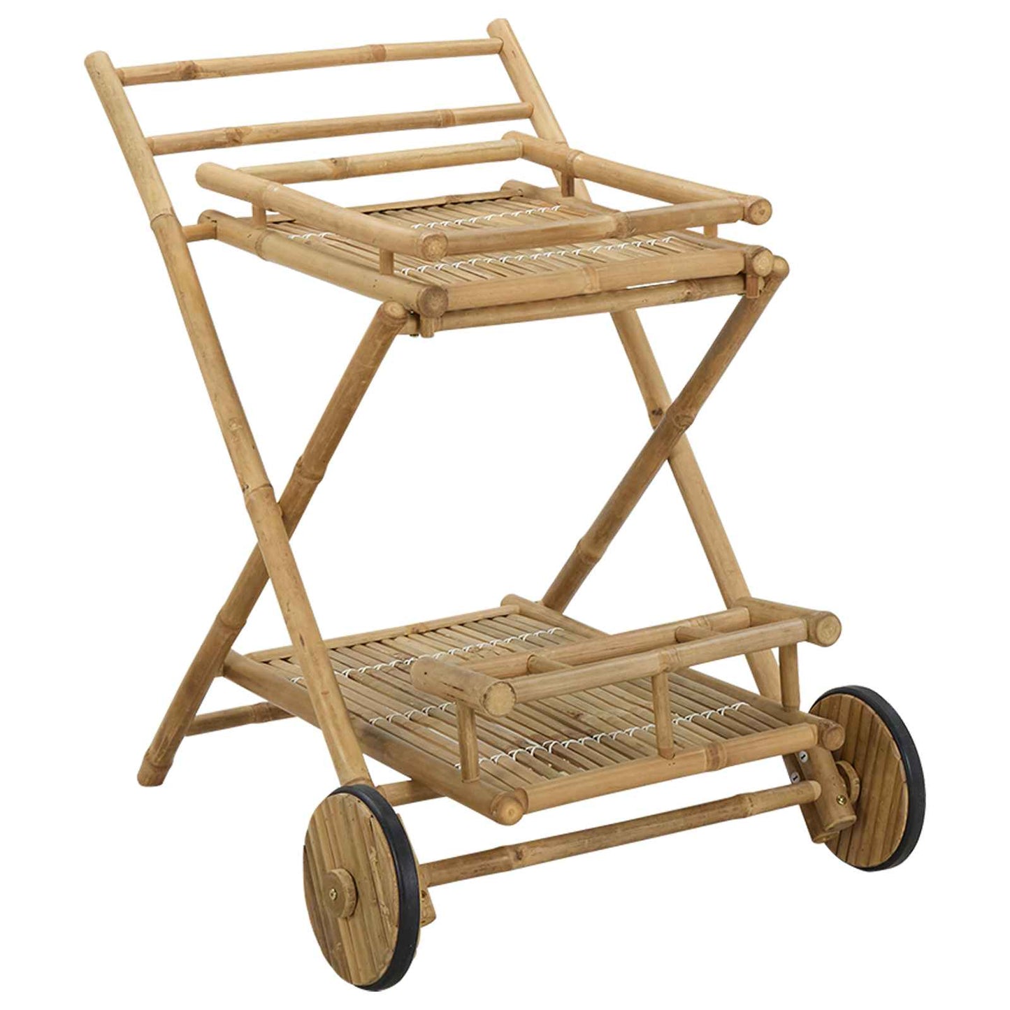 Teewagen mit Rädern Natur 79 x 67,5 x 84 cm Bambus