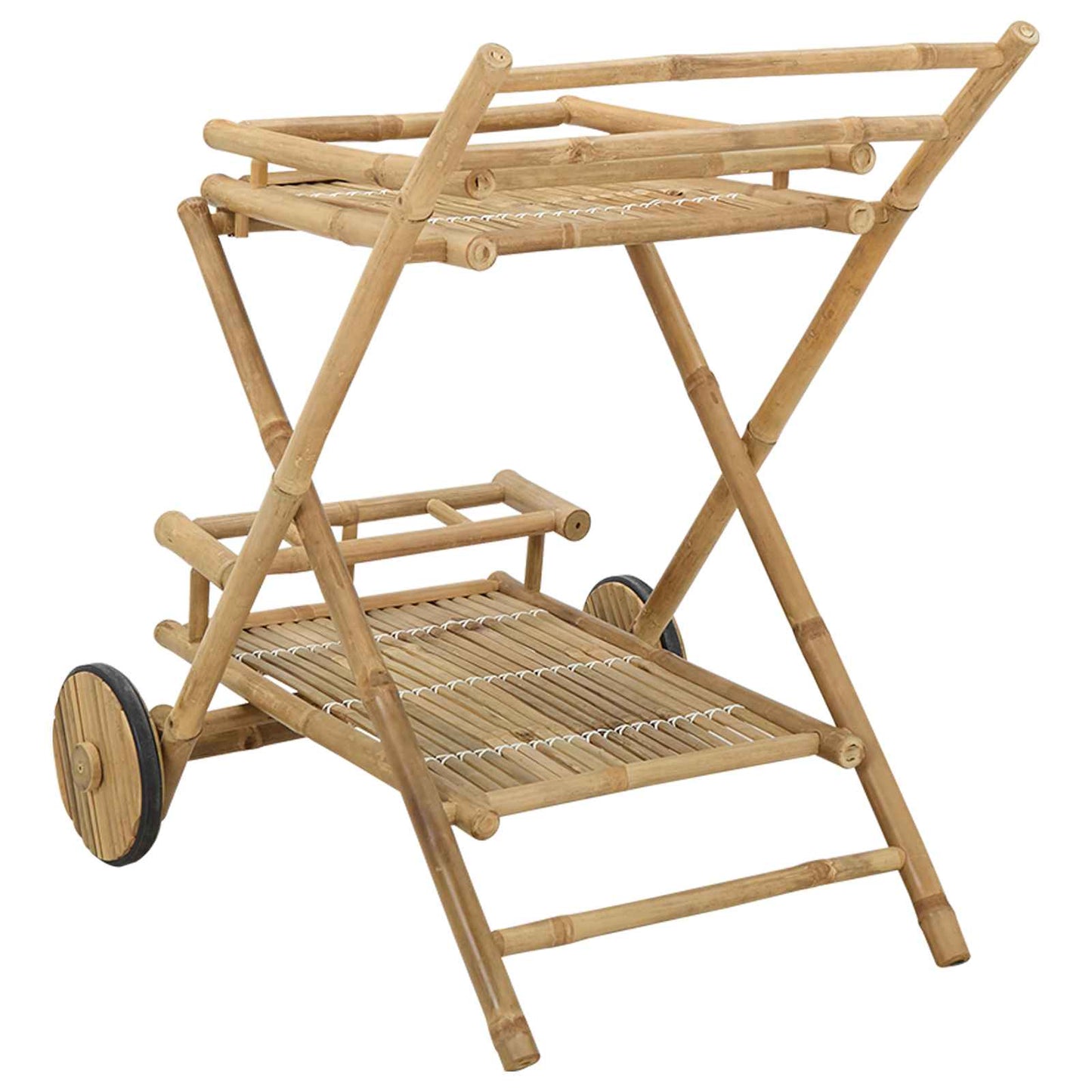Teewagen mit Rädern Natur 79 x 67,5 x 84 cm Bambus