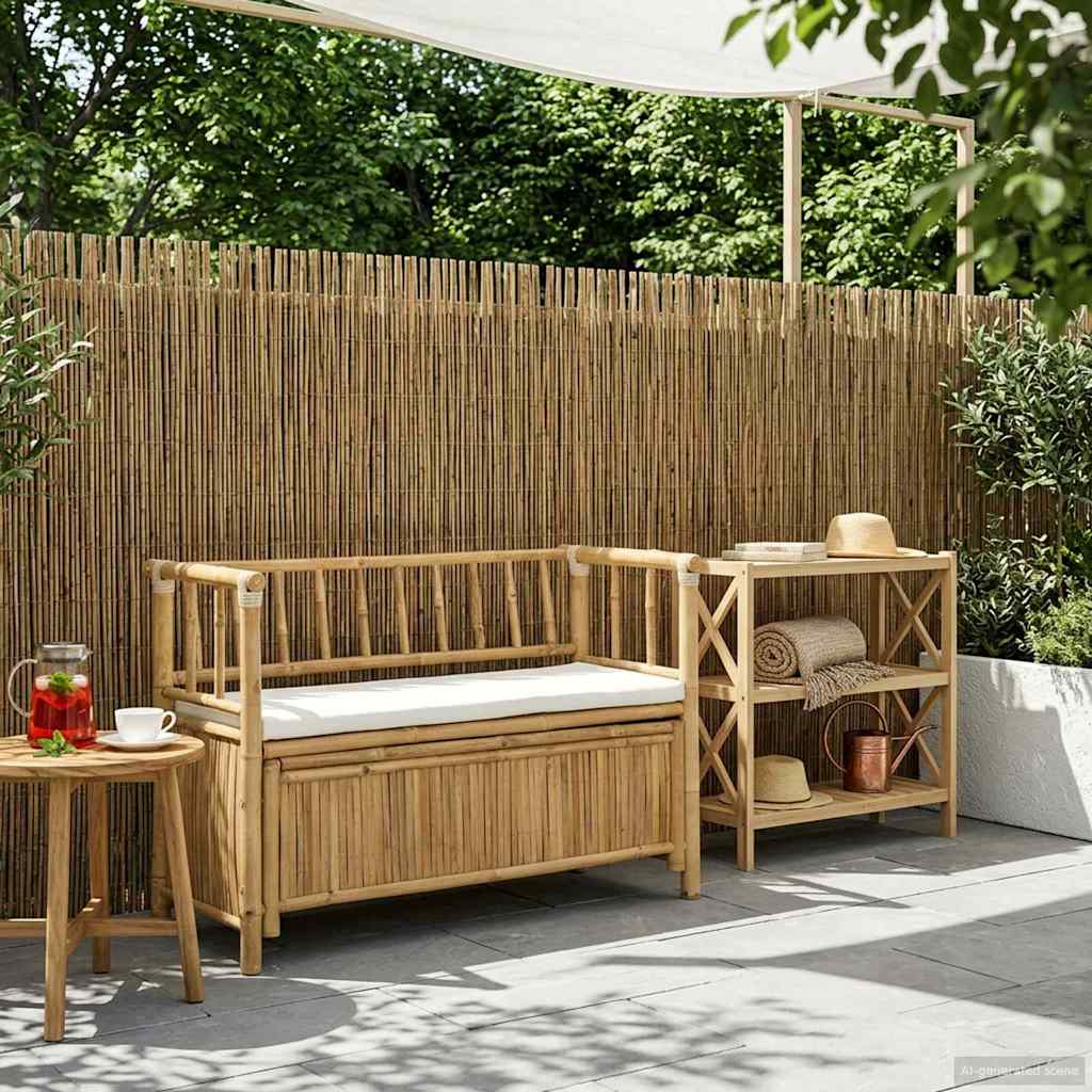 Garten-Aufbewahrungsbank Natur 110 x 47 x 80 cm Bambus