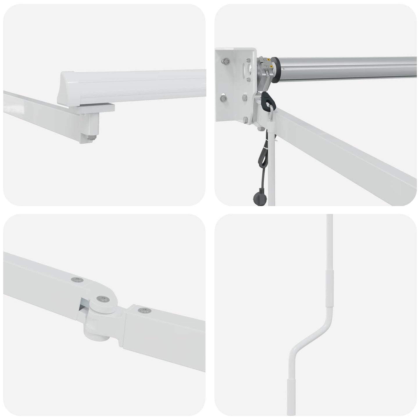 Elektrisches Markisenrahmen Weiß 3 x 2 m Aluminium