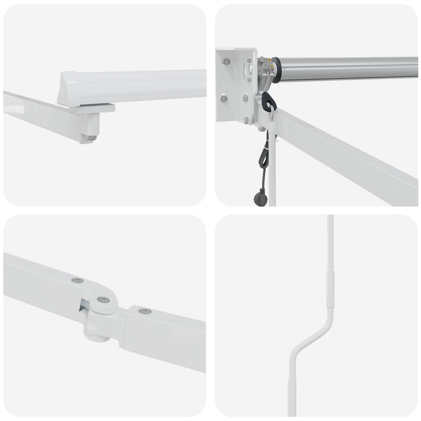 Elektrisches Markisenrahmen Weiß 4 x 2 m Aluminium