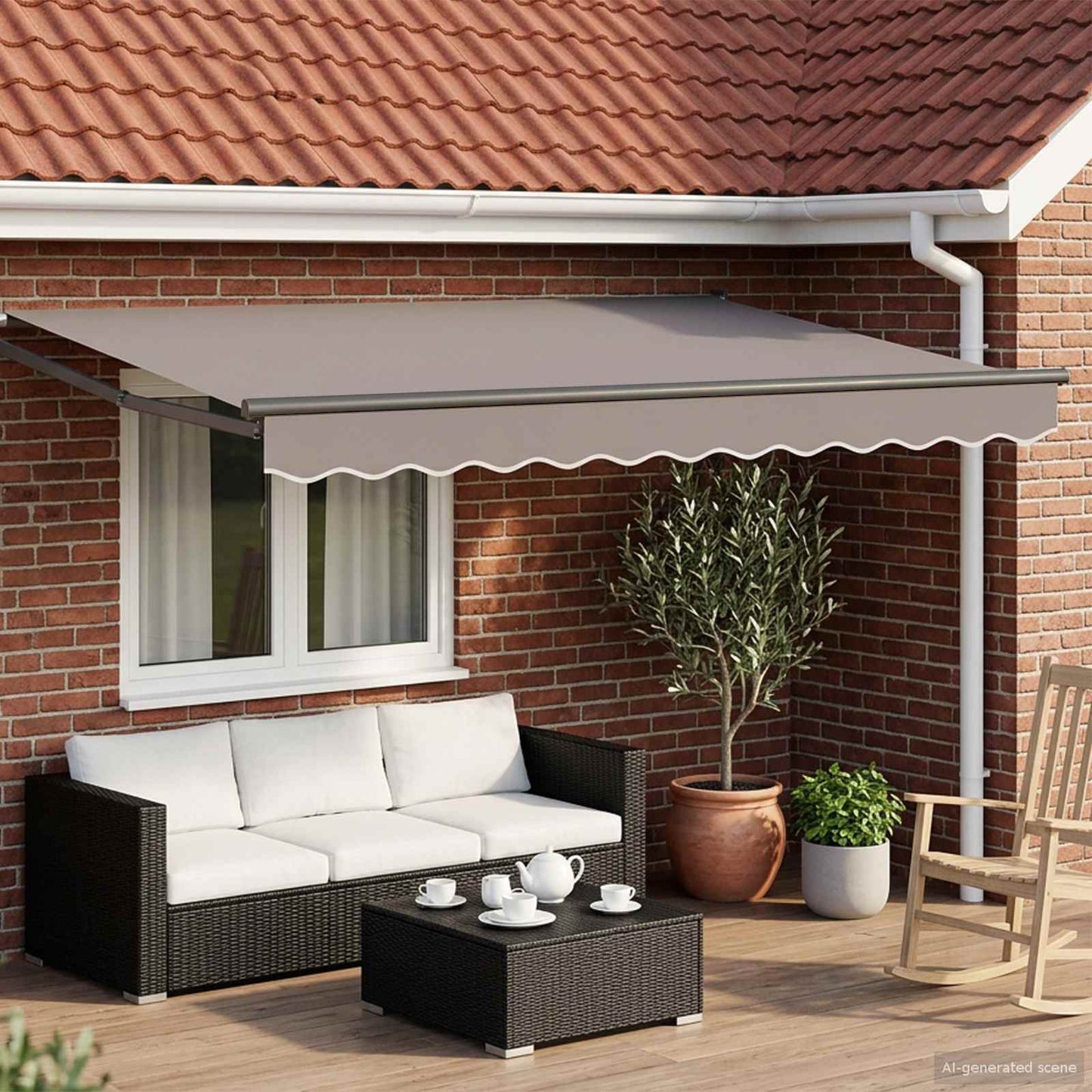 Elektrisches Markisenrahmen Anthrazit 2,5 x 2 m Aluminium