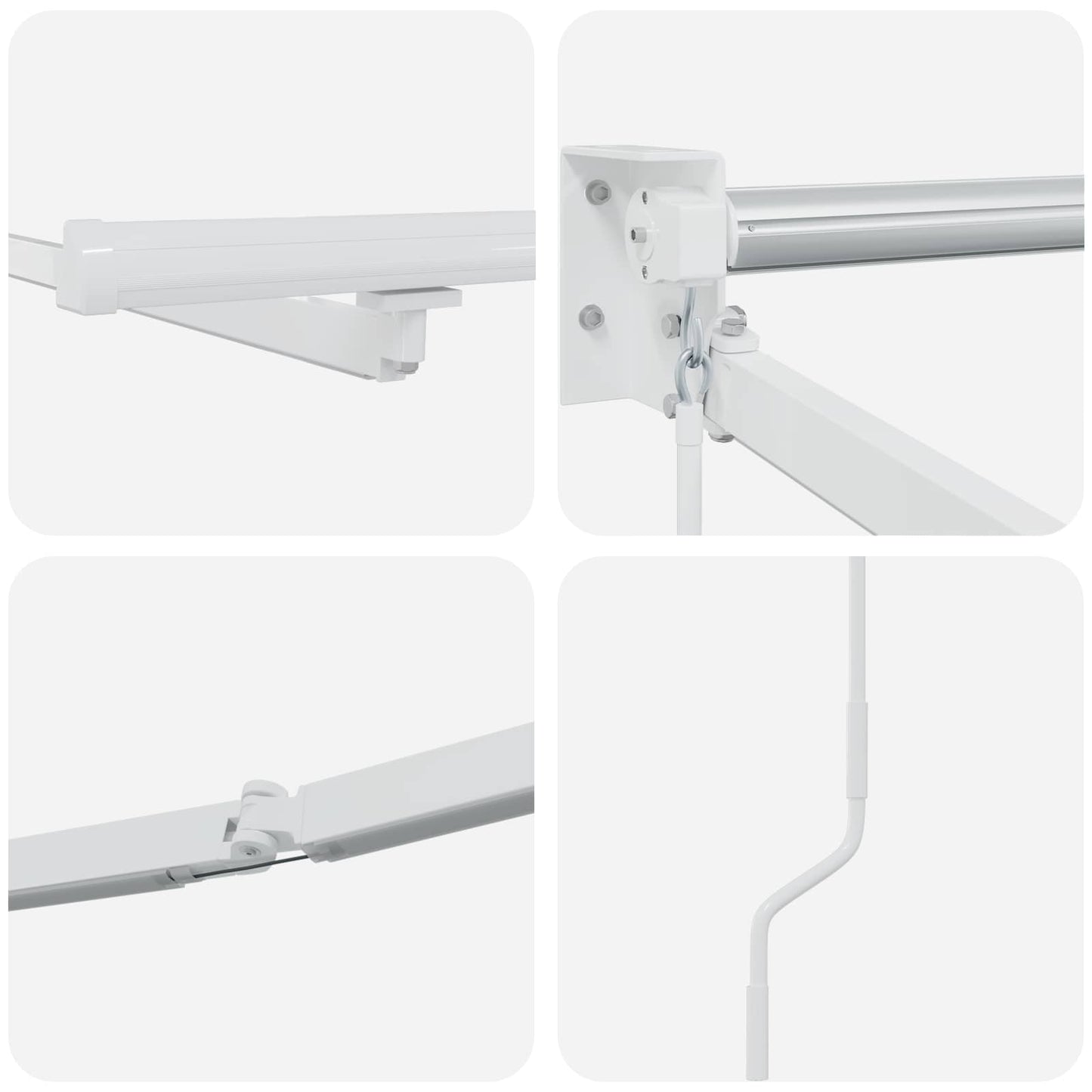 Elektrisches Markisenrahmen Weiß 3 x 2,5 m Aluminium