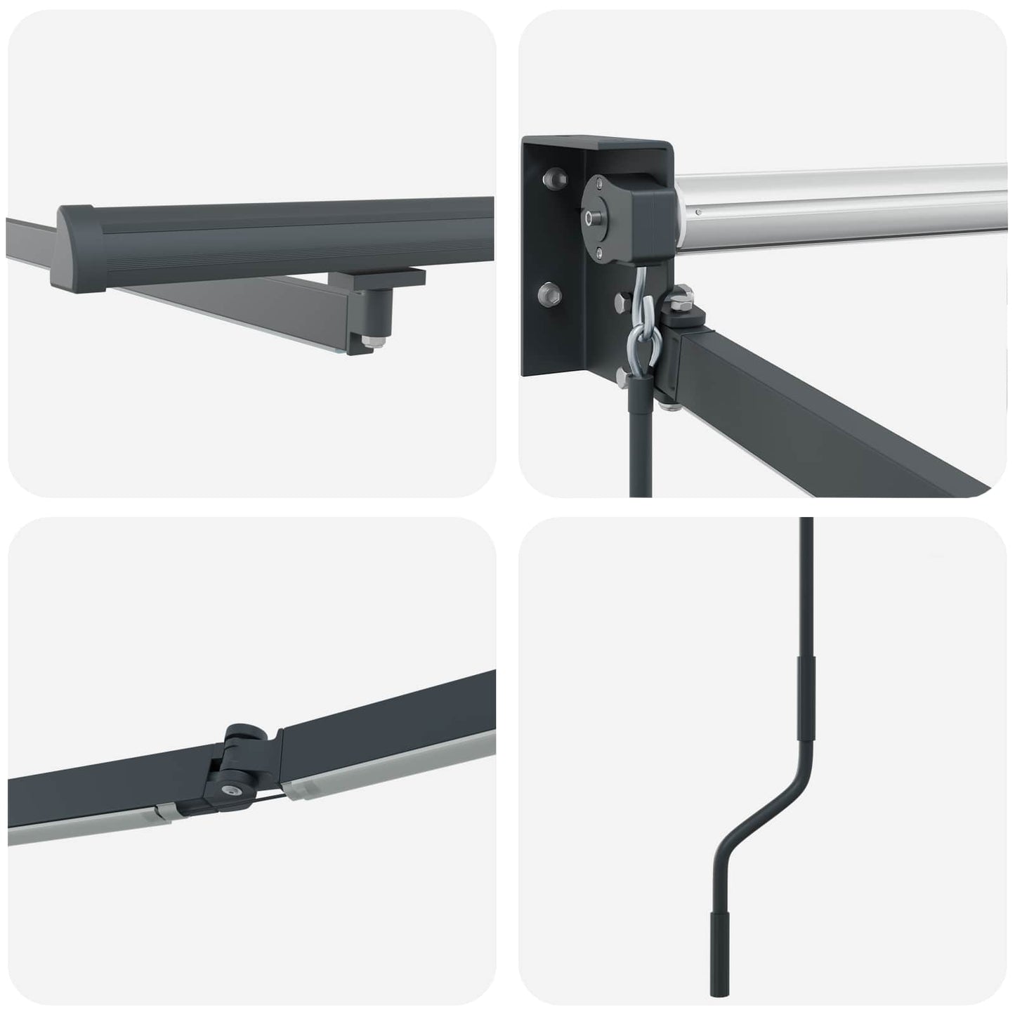 Elektrisches Markisenrahmen Anthrazit 2,5 x 2 m Aluminium