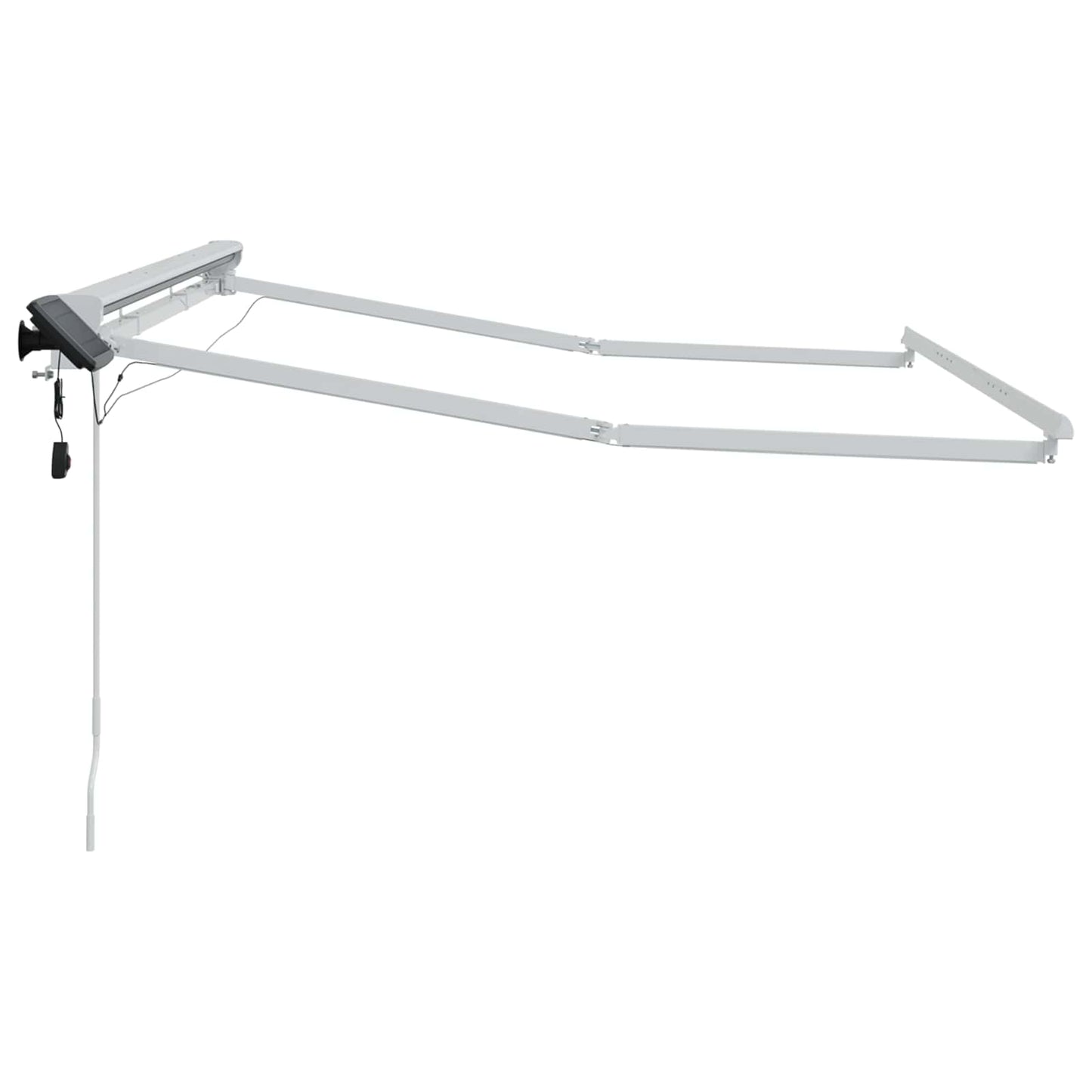 Manueller Markisenrahmen mit LEDs Weiß 2,5 x 2 m Aluminium