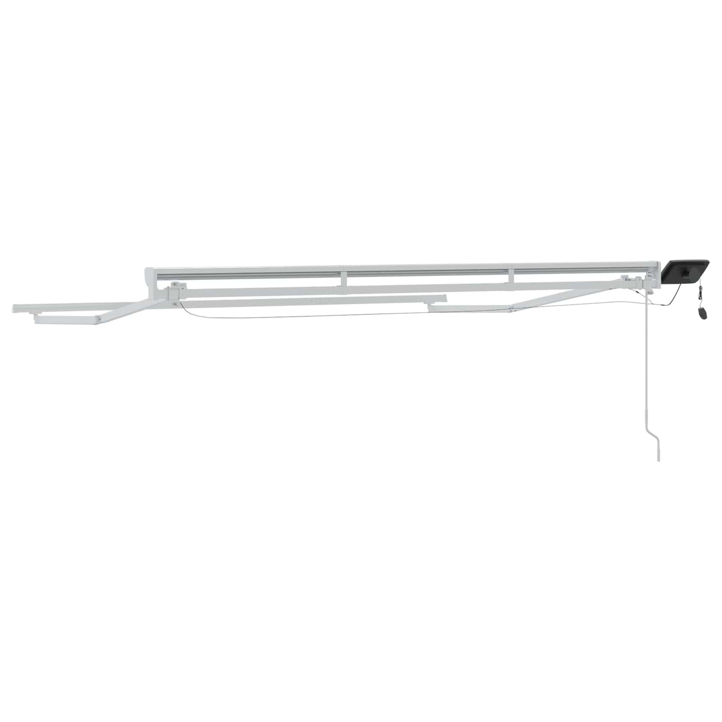 Manueller Markisenrahmen mit LEDs Weiß 3 x 2,5 m Aluminium