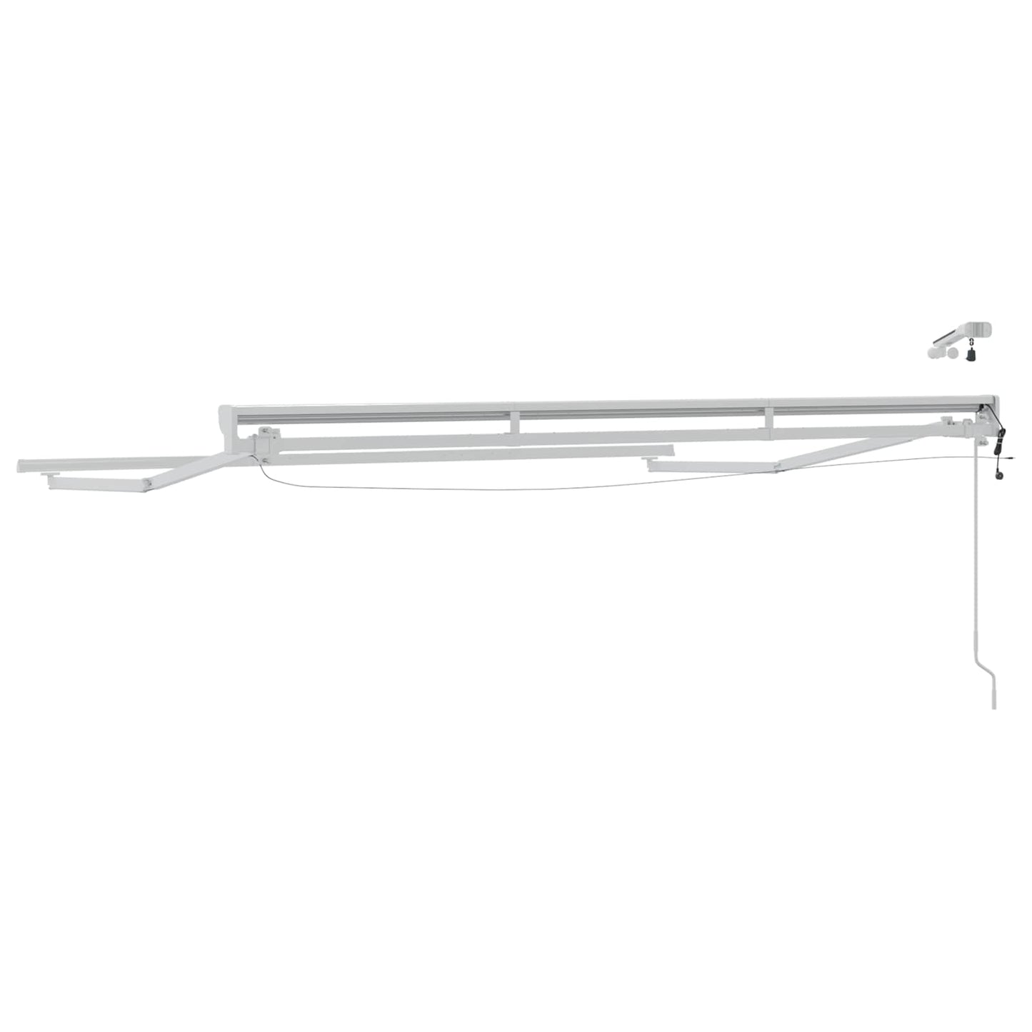 Elektrische Markisenrahmen mit LEDs Weiß 3,5 x 2 m Aluminium