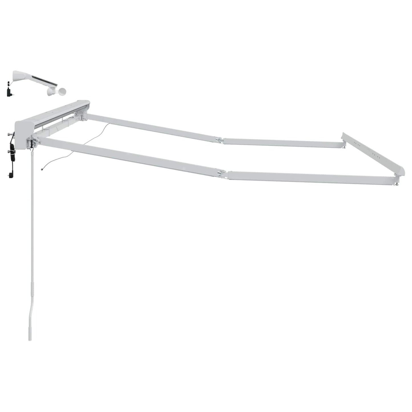 Elektrische Markisenrahmen mit LEDs Weiß 3 x 2,5 m Aluminium