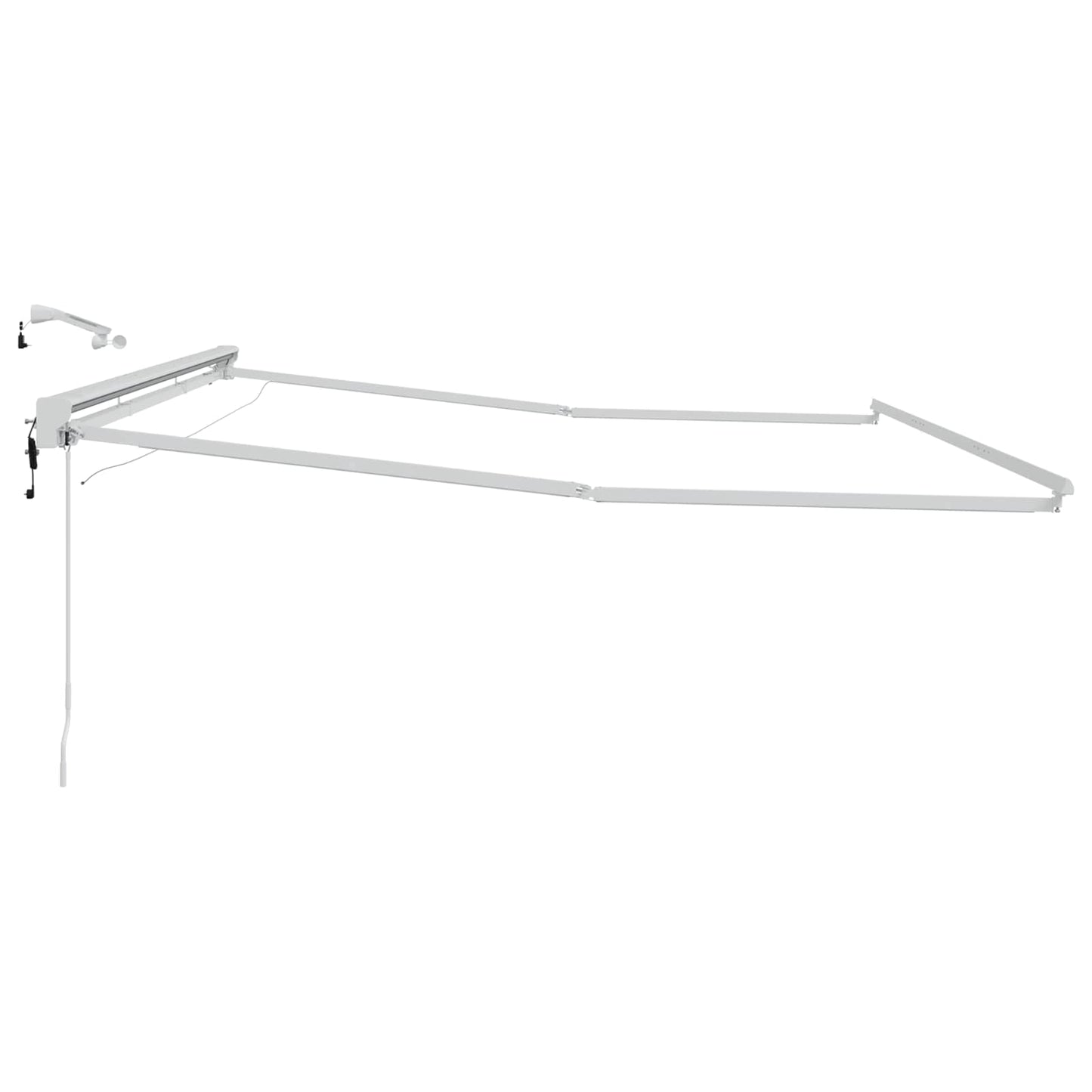Elektrische Markisenrahmen mit LEDs Weiß 4 x 3 m Aluminium