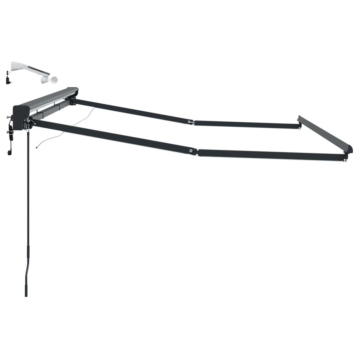Elektrische Markisenrahmen mit LEDs Anthrazit 3 x 2,5 m