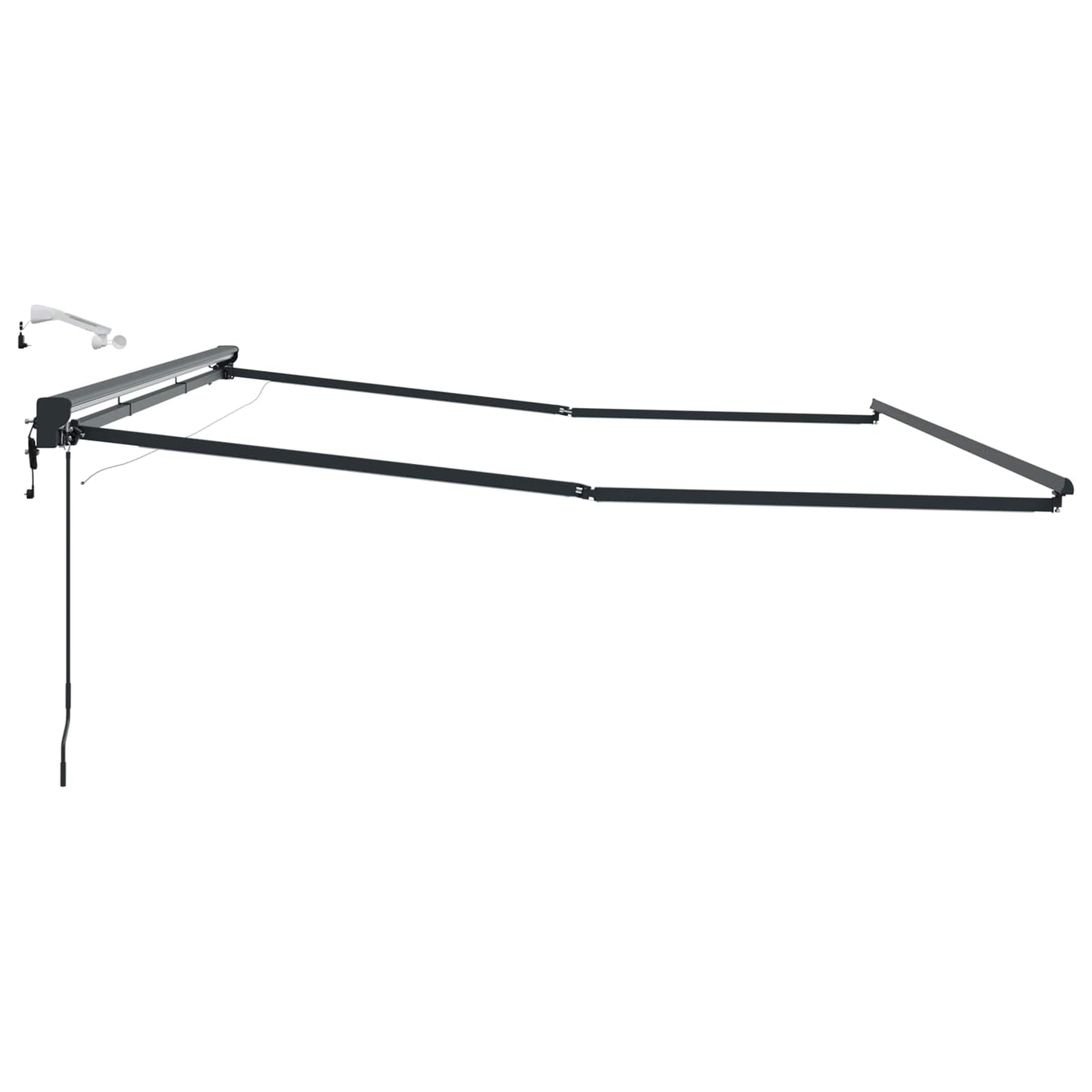 Elektrische Markisenrahmen mit LEDs Anthrazit 5 x 3,5 m