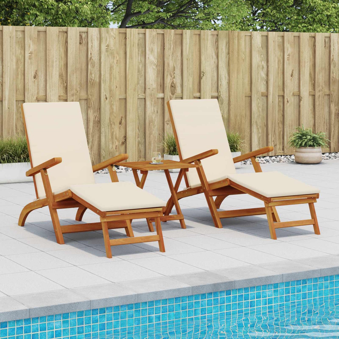 Liegestuhl zum Verstellen und Klappen 2 pcs 55 x 146 x 91 cm
