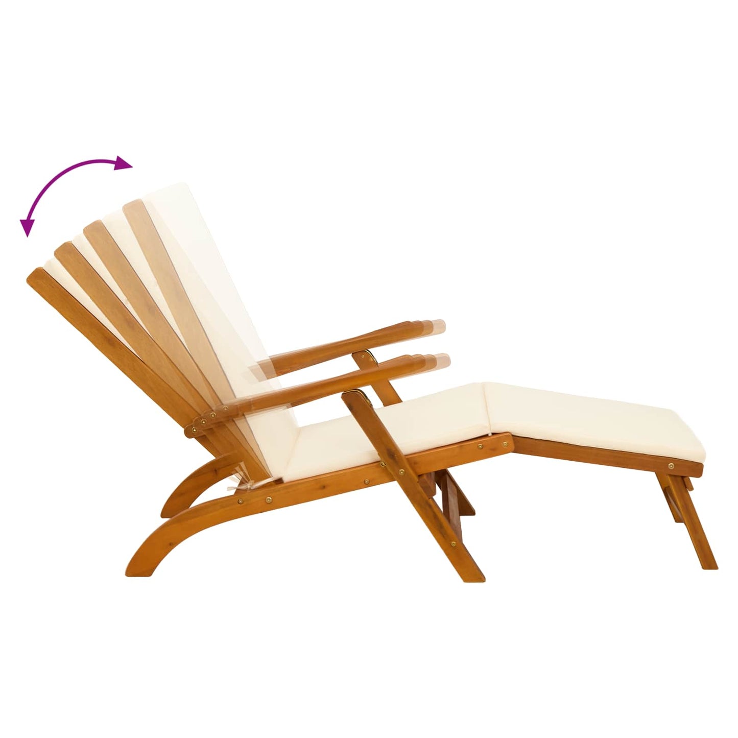 Liegestuhl zum Verstellen und Klappen 2 pcs 55 x 146 x 91 cm
