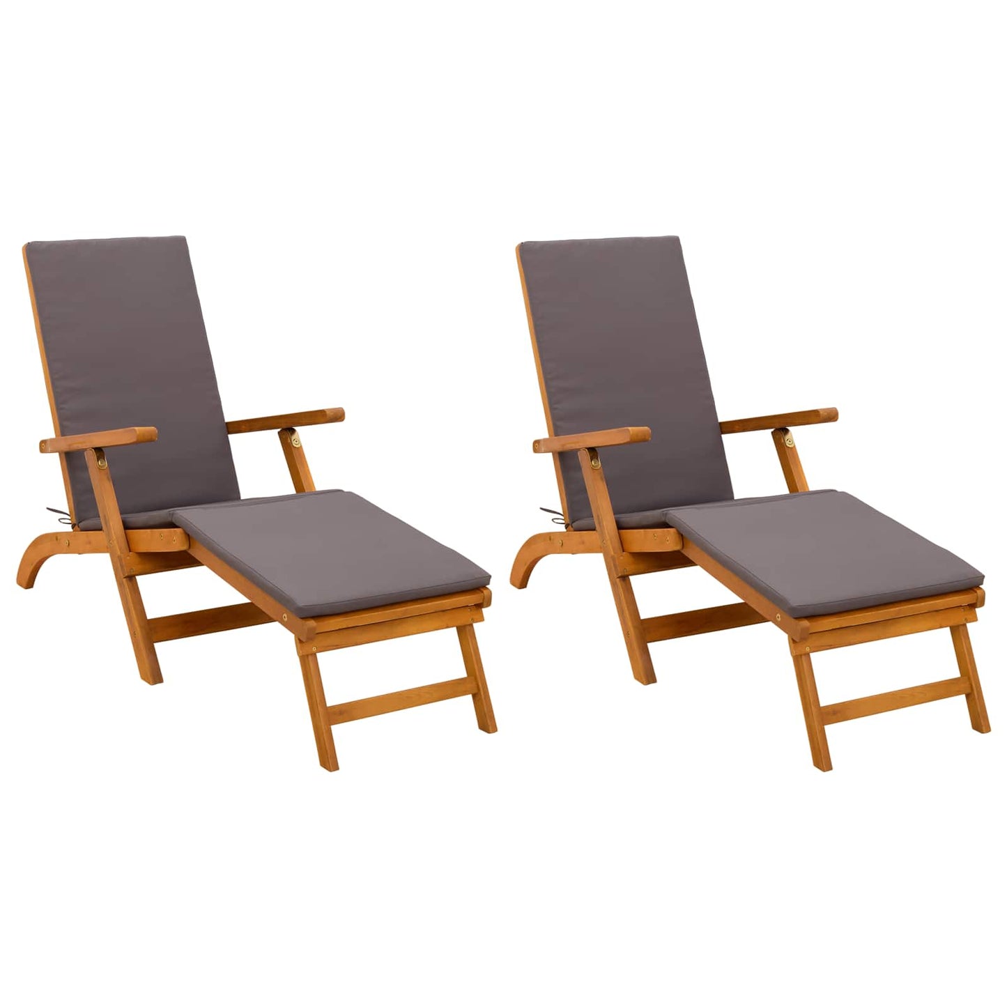 Liegestuhl zum Verstellen und Klappen 2 pcs Grau