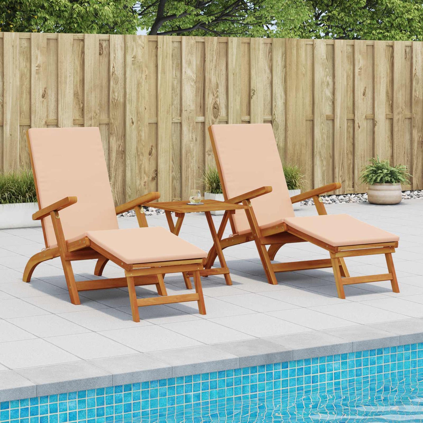 Liegestuhl zum Verstellen und Klappen 2 pcs 55 x 146 x 91 cm